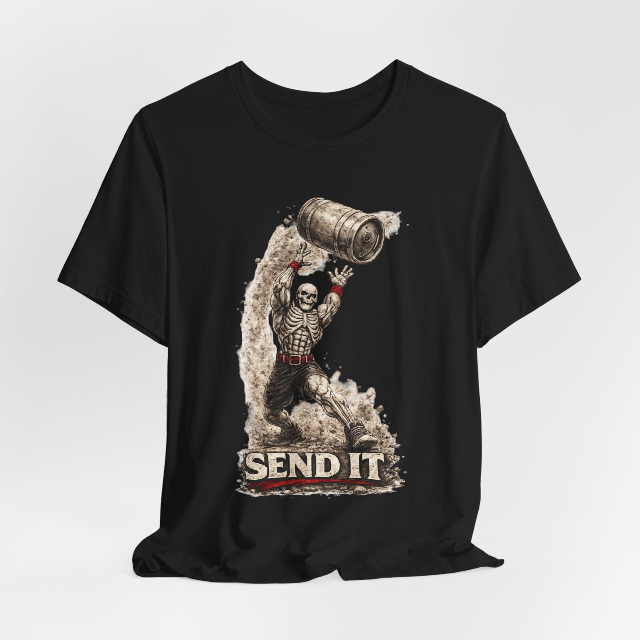 Send It Skull Rider T-Shirt — Vintage Skeleton Keg Surfing Tee
