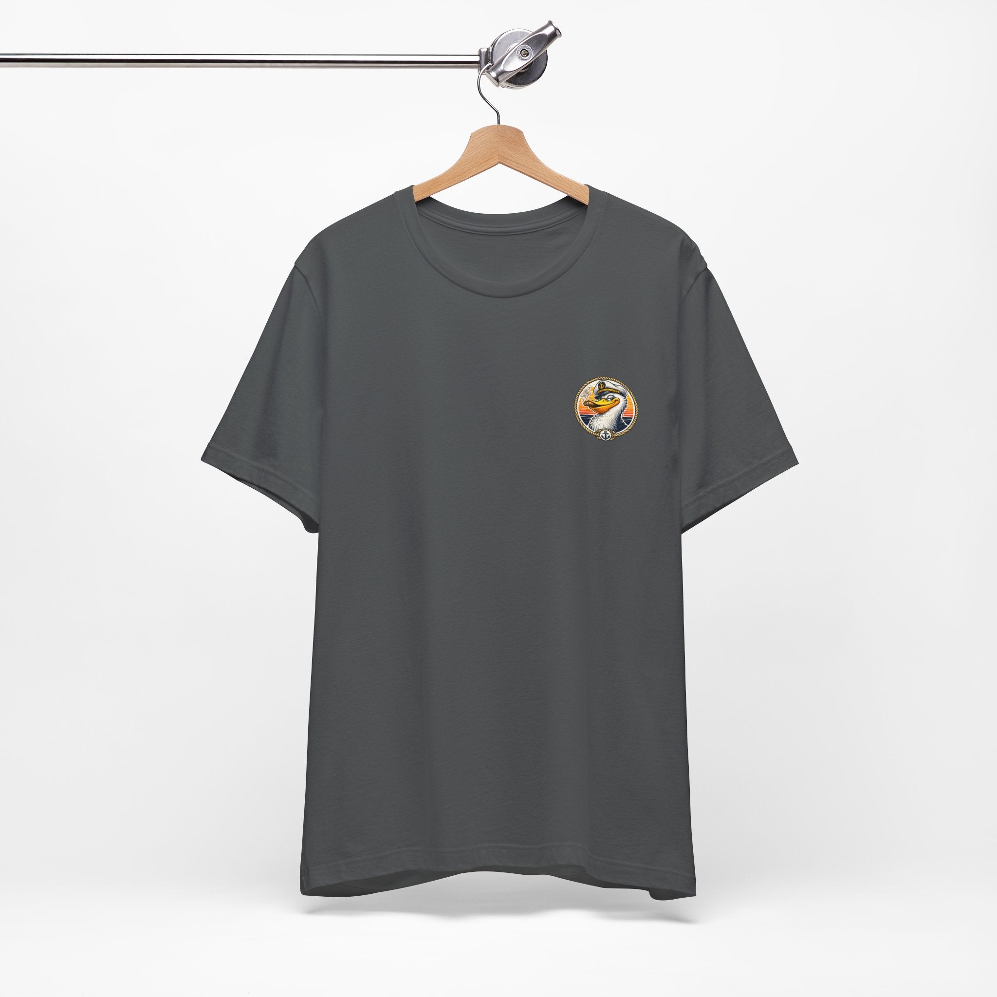 Duck Captain Graphic Tee — Sailor Duck Drinking Rum Retro Beach Shirt