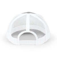 Smiley Winky Trucker Hat — Embroidered Distressed Yellow Smiley Snapback