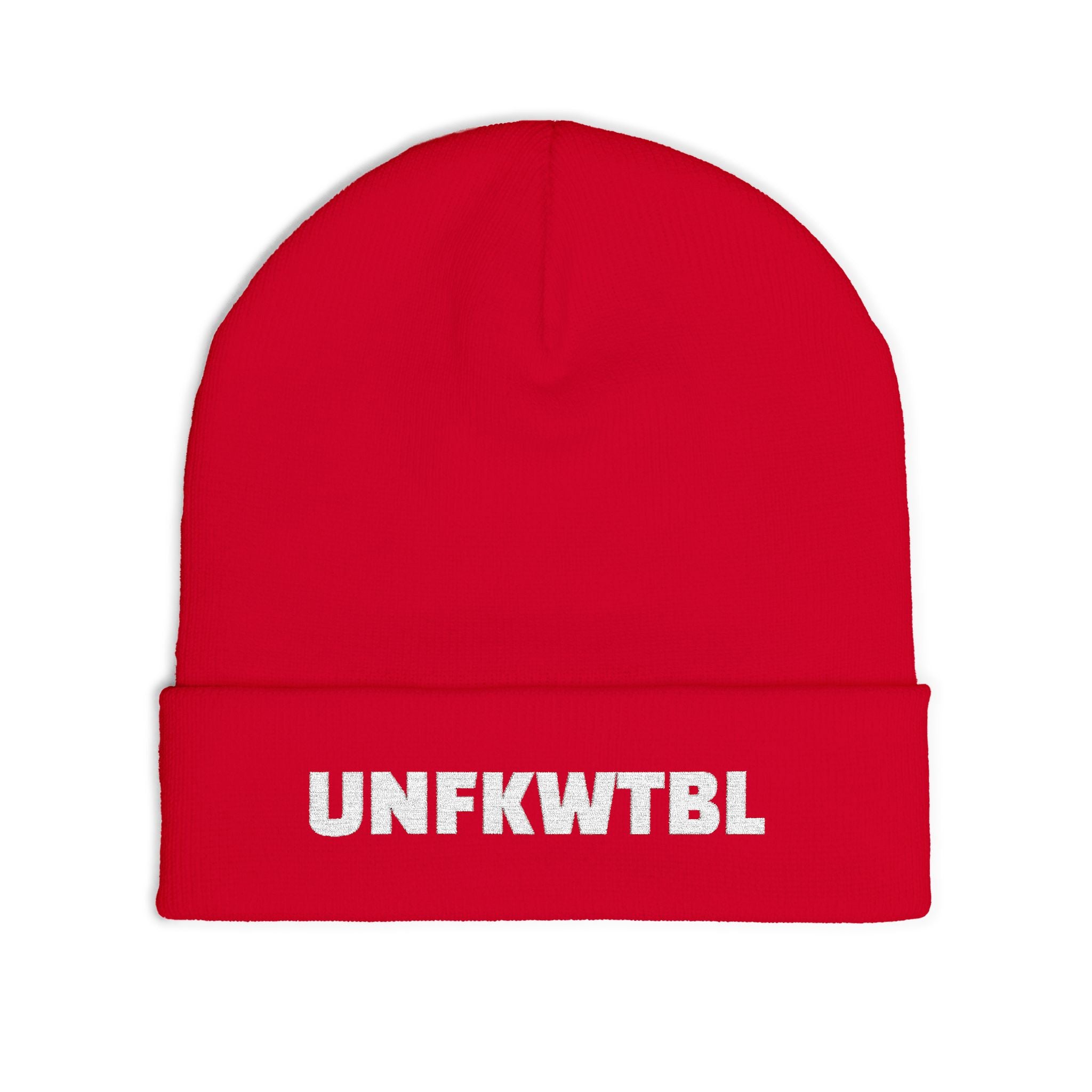 UNFKWTBL Embroidered Cuffed Knit Beanie