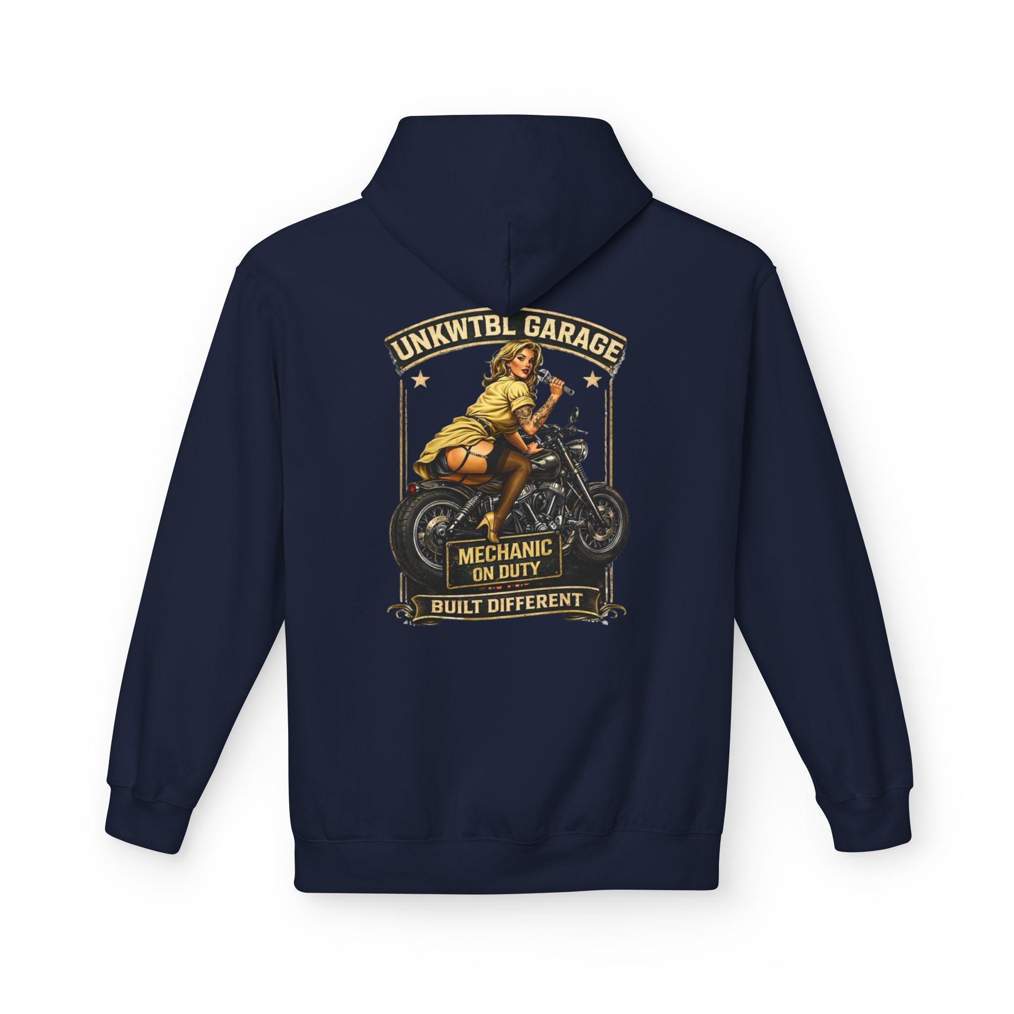Mechanic Garage Hoodie — "Mechanic On Duty" Vintage Motorcycle Design