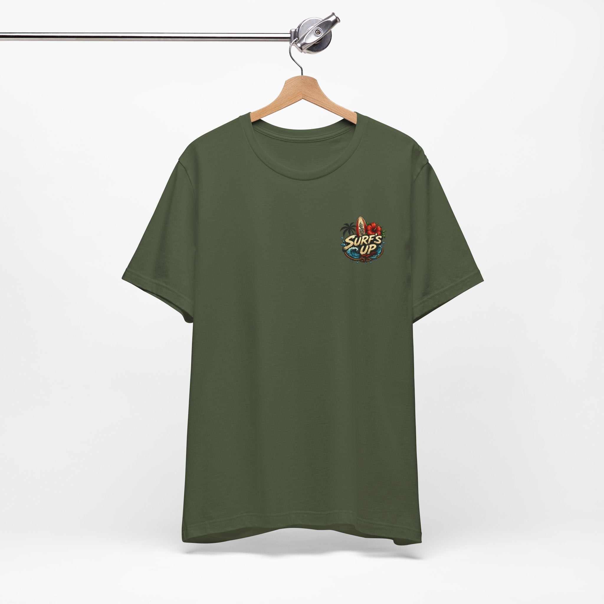Hawaiian Surfboard T‑Shirt with vibrant surfboard and hula girl graphic on breathable cotton tee