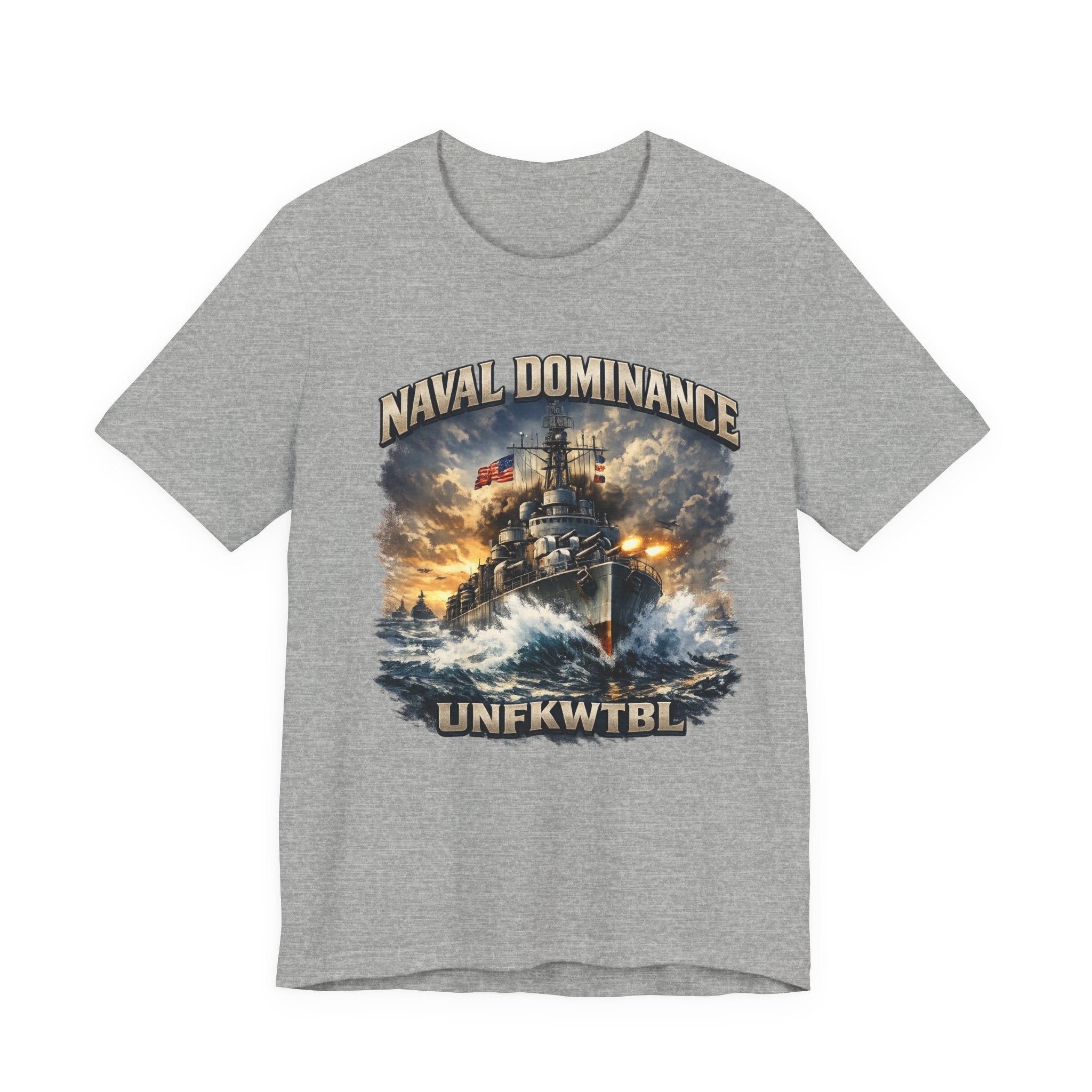 Naval Dominance Battleship Tee — 'UNFKWTBL' Military Navy Shirt