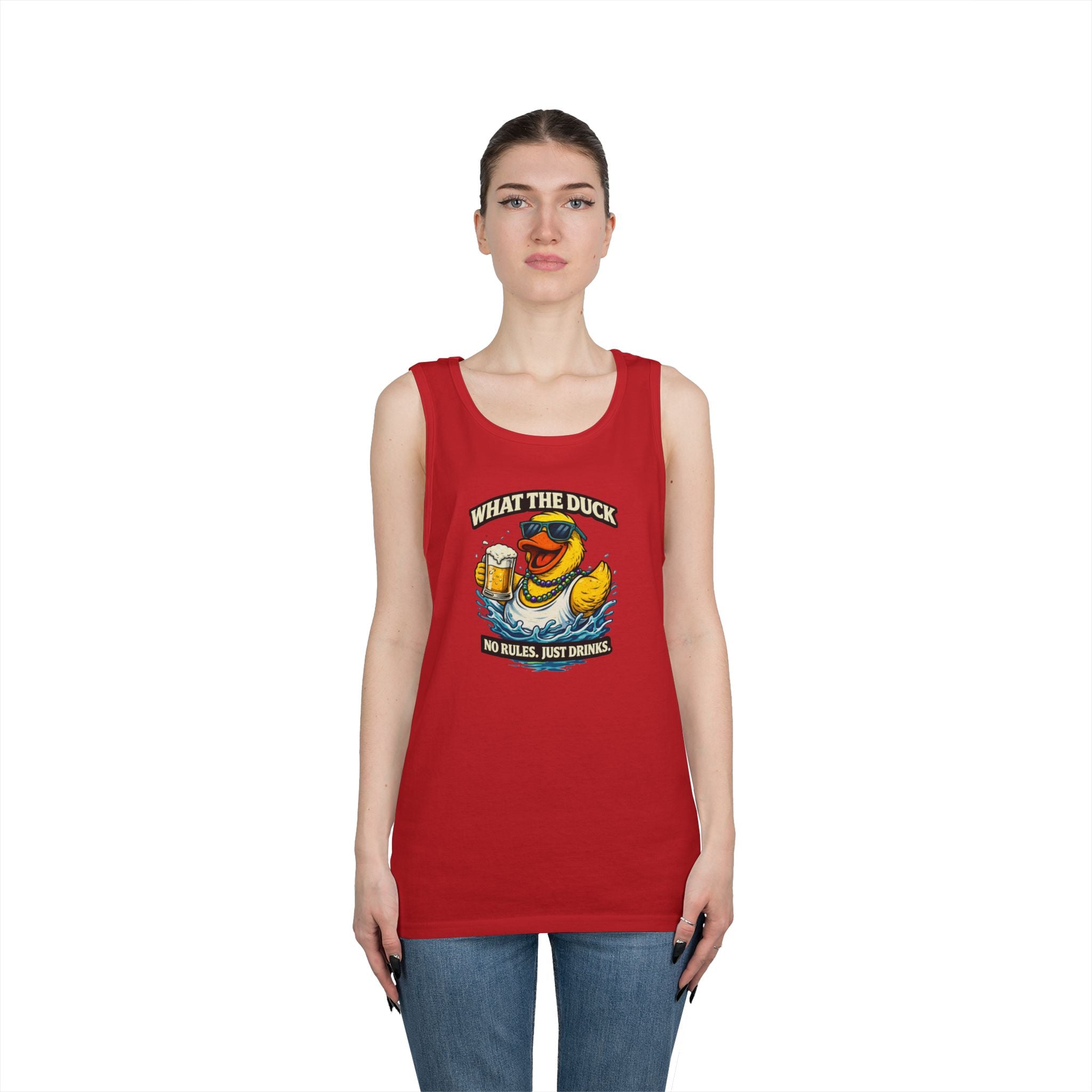 What the Duck Tank Top — Funny Rubber Duck Beer Graphic Tank