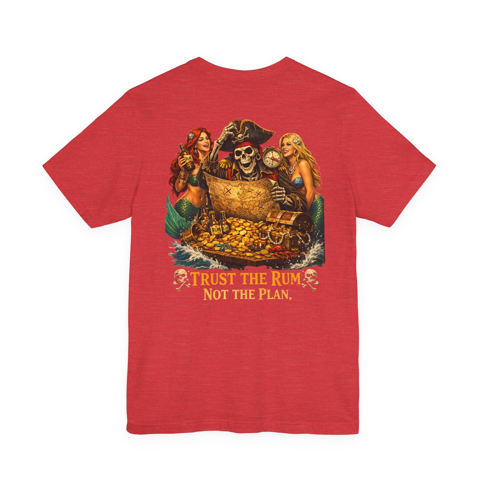 Pirate Skull Treasure Tee – "Trust the Rum Not the Plan"
