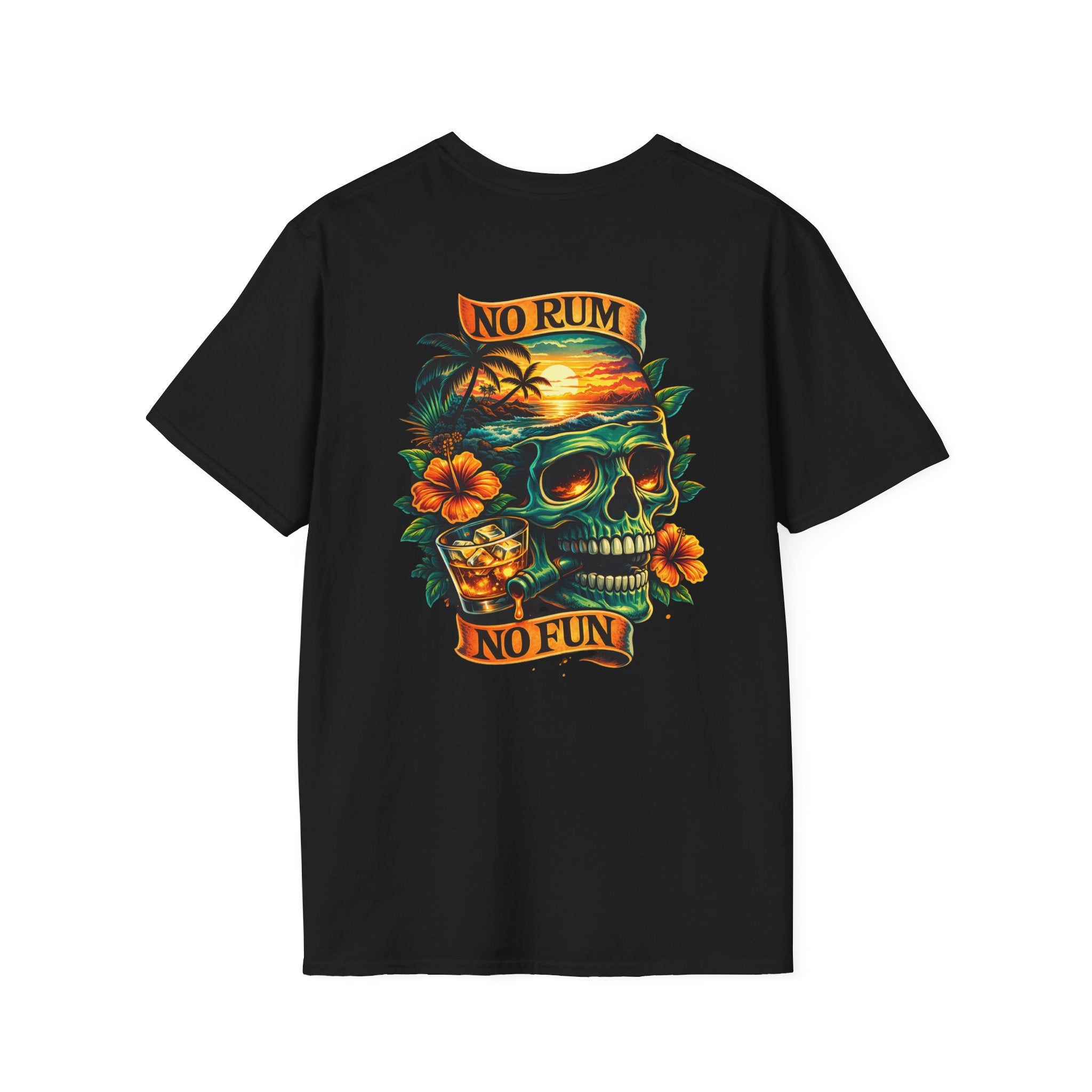 No Rum No Fun Skull T-Shirt — Tropical Skull & Rum Summer Tee