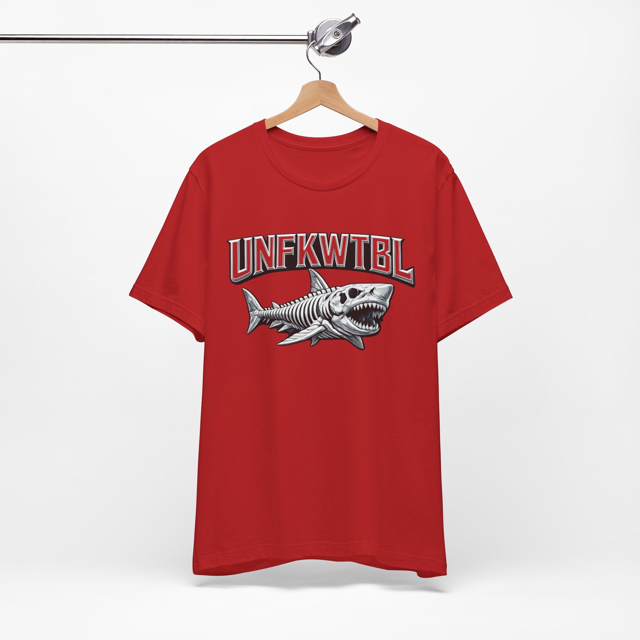Shark Graphic Tee — 'UNFKWTBL' Vintage Skeleton Shark Shirt