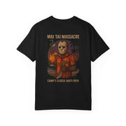 Mai Tai Massacre Jason Voorhees Graphic Tee, Vintage Summer T-shirt, Unisex Beach Shirt, Retro Campfire Apparel, Fun Gift for Outdoor Lovers