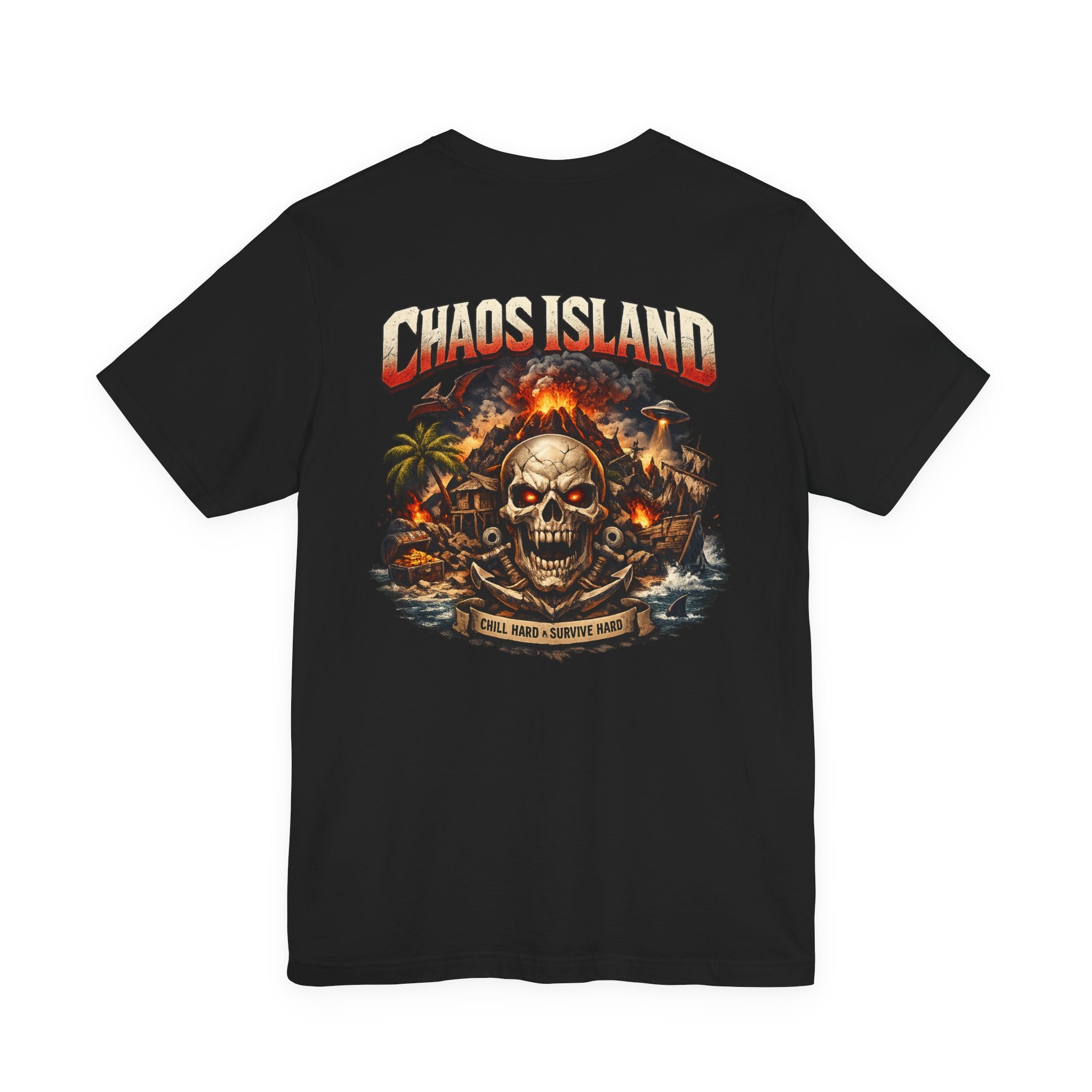 Chaos Island Skull T-Shirt — Tropical Pirate Graphic Tee