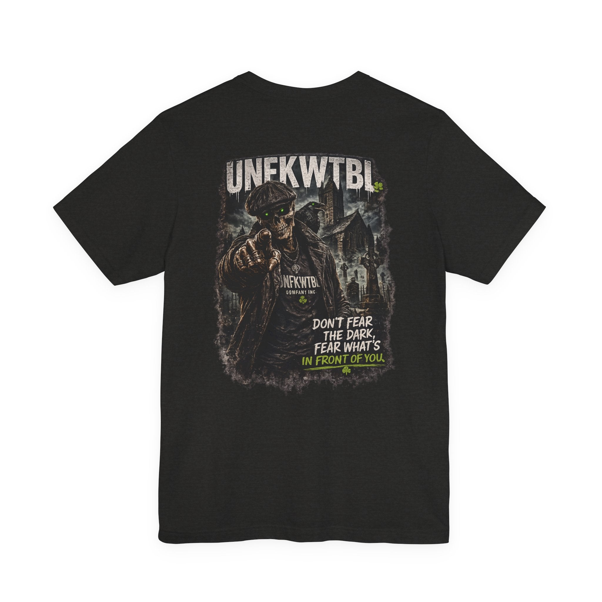 UNFKWTBL Graphic Tee — "Don't Fear the Dark" Military-Inspired Short Sleeve Shirt