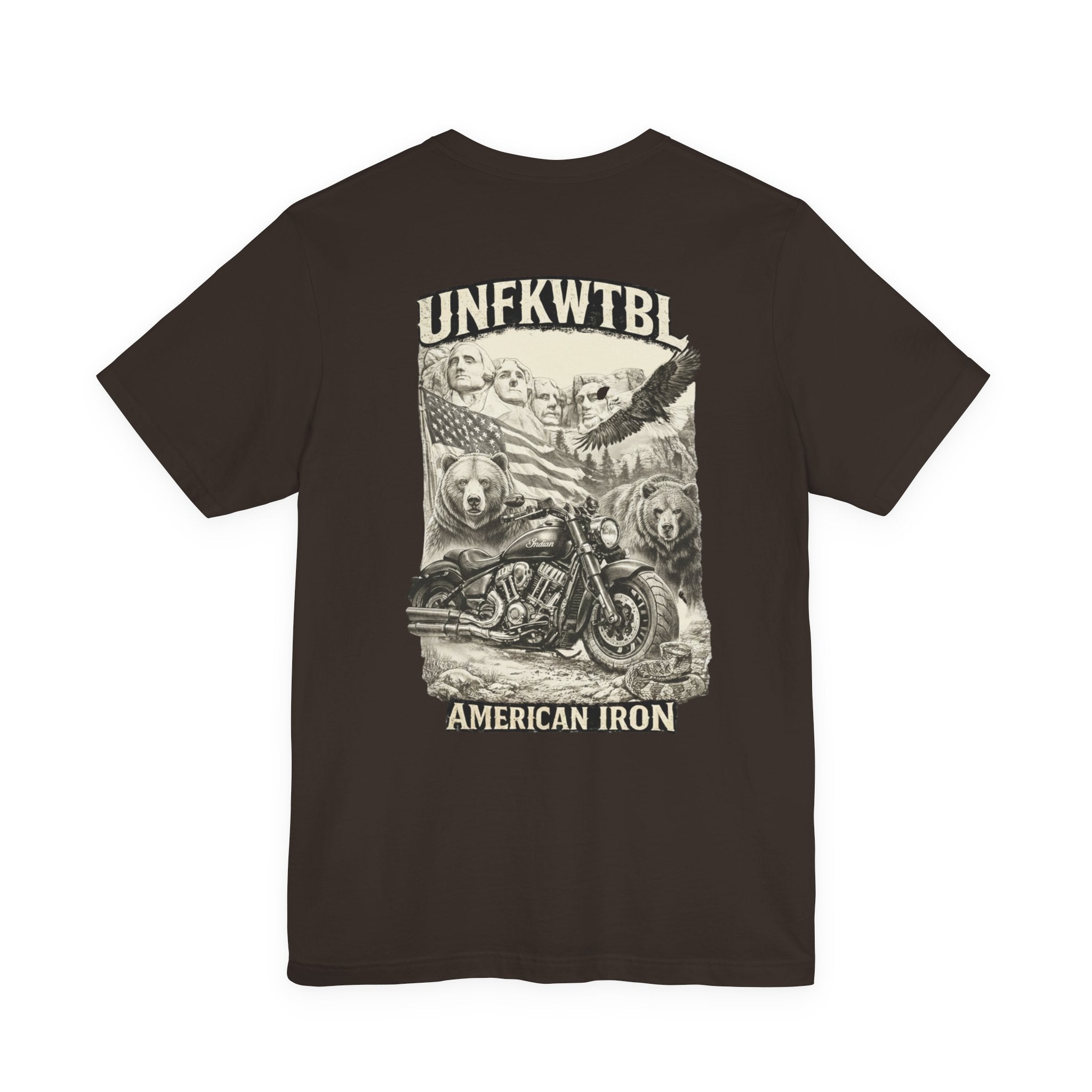 American Iron Motorcycle T-Shirt — "UNFKWTBL" Patriotic Eagle & Skull Tee