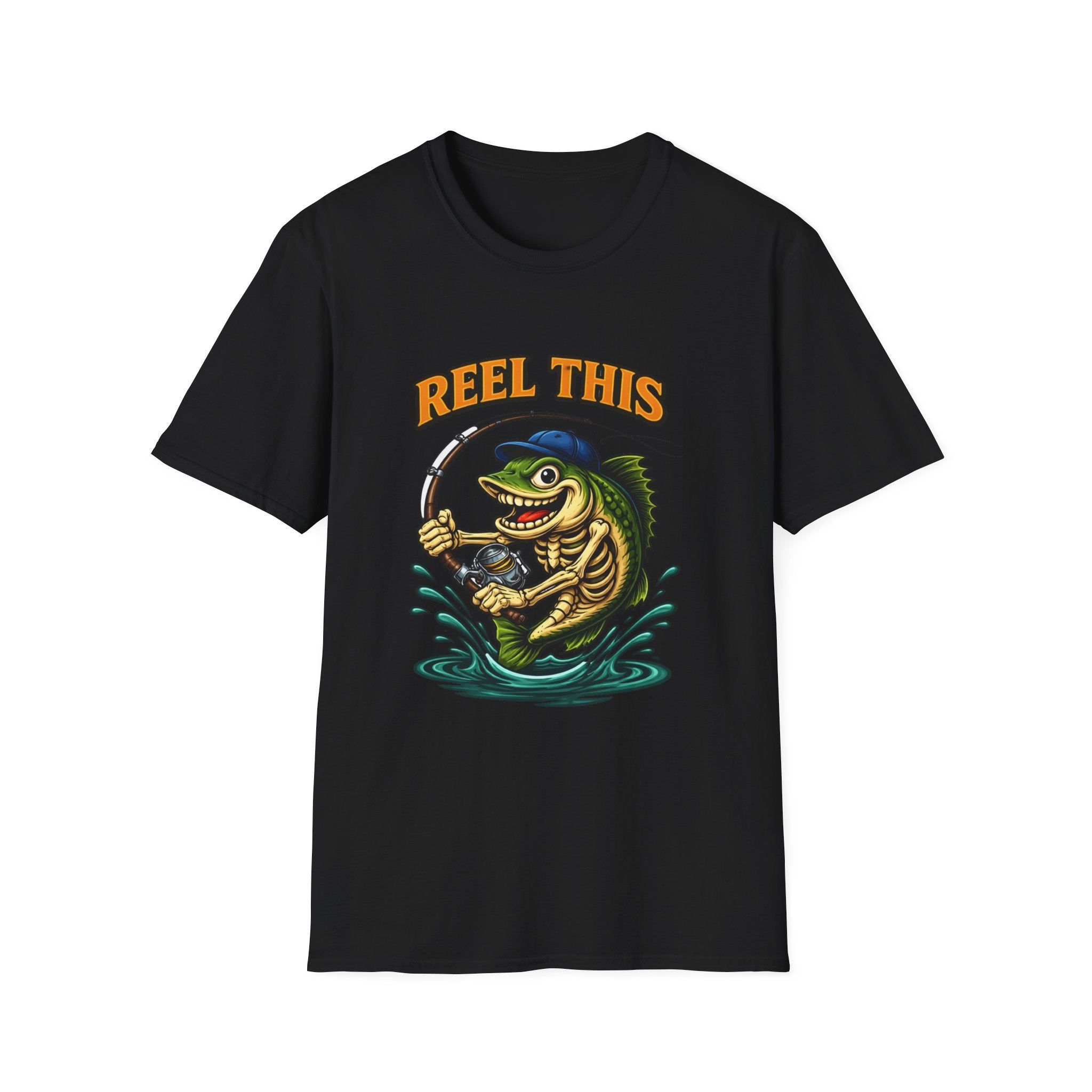 Fishing T-Shirt — "Reel This" Funny Bass Graphic Tee for Anglers