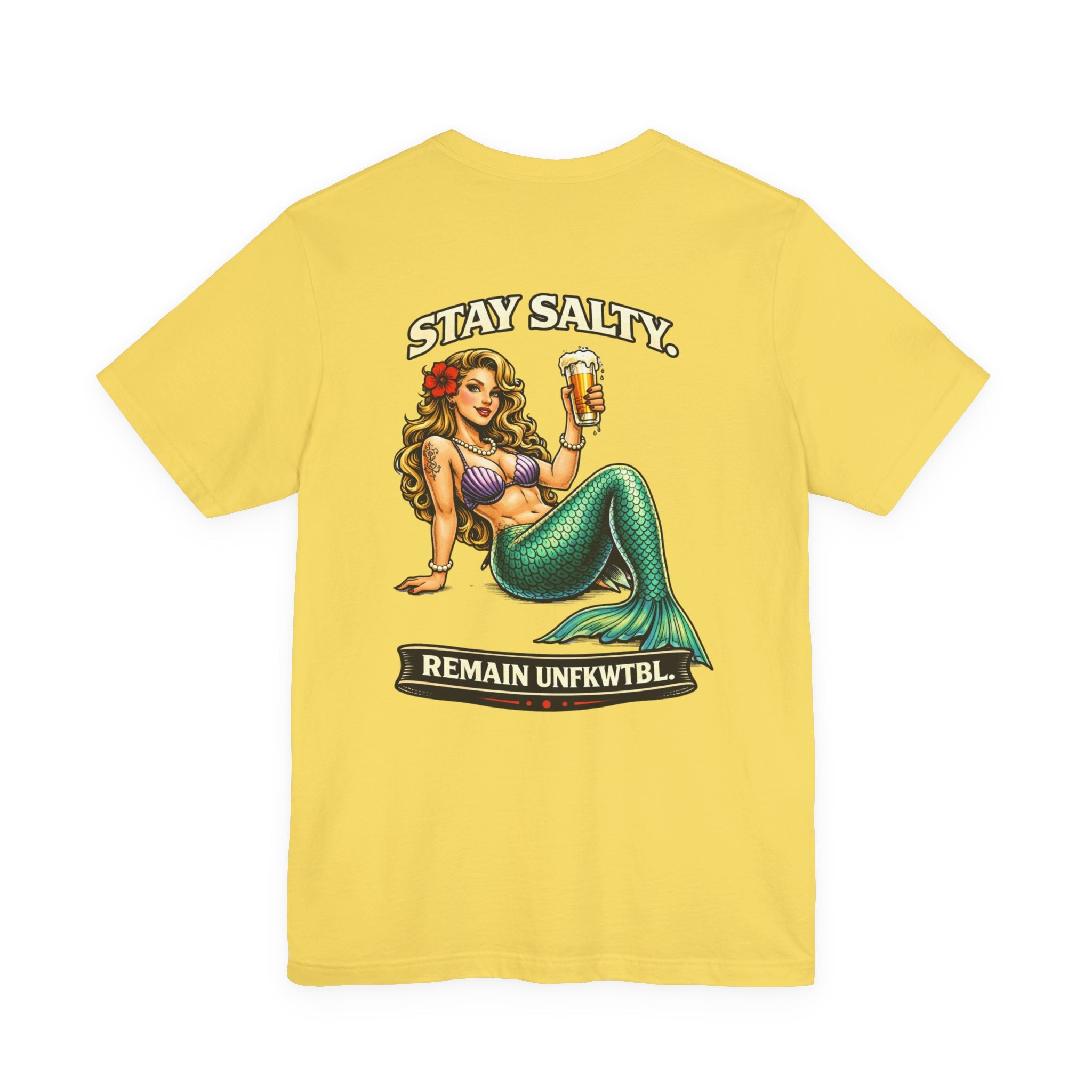 Stay Salty Mermaid T-Shirt — 'Remain UNFKWTBL' Vintage Beach Tee