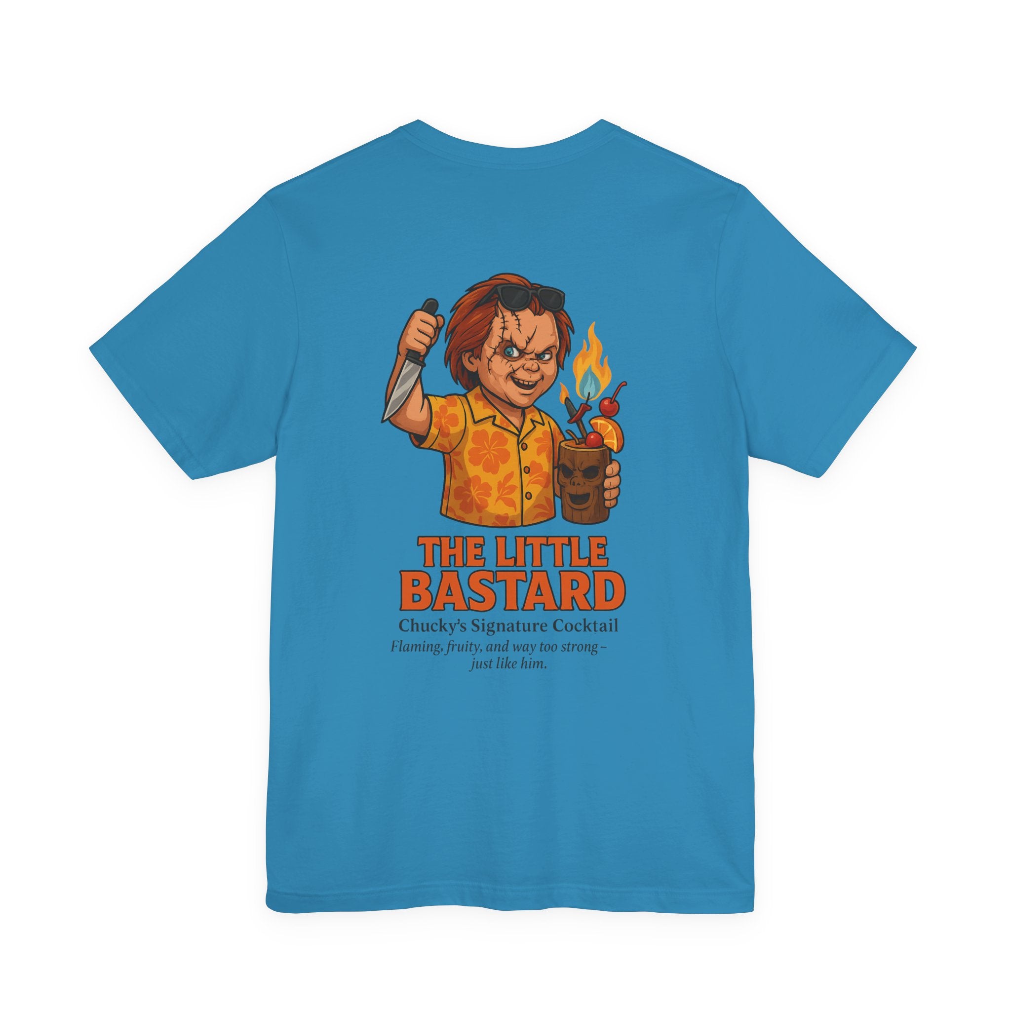 Chucky "The Little Bastard" Graphic Tee — Horror Movie Cocktail Shirt