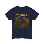 THORGAR CAN ONLY BE RULER unisex vintage graphic tee with heroic battle design in navy heavy cotton