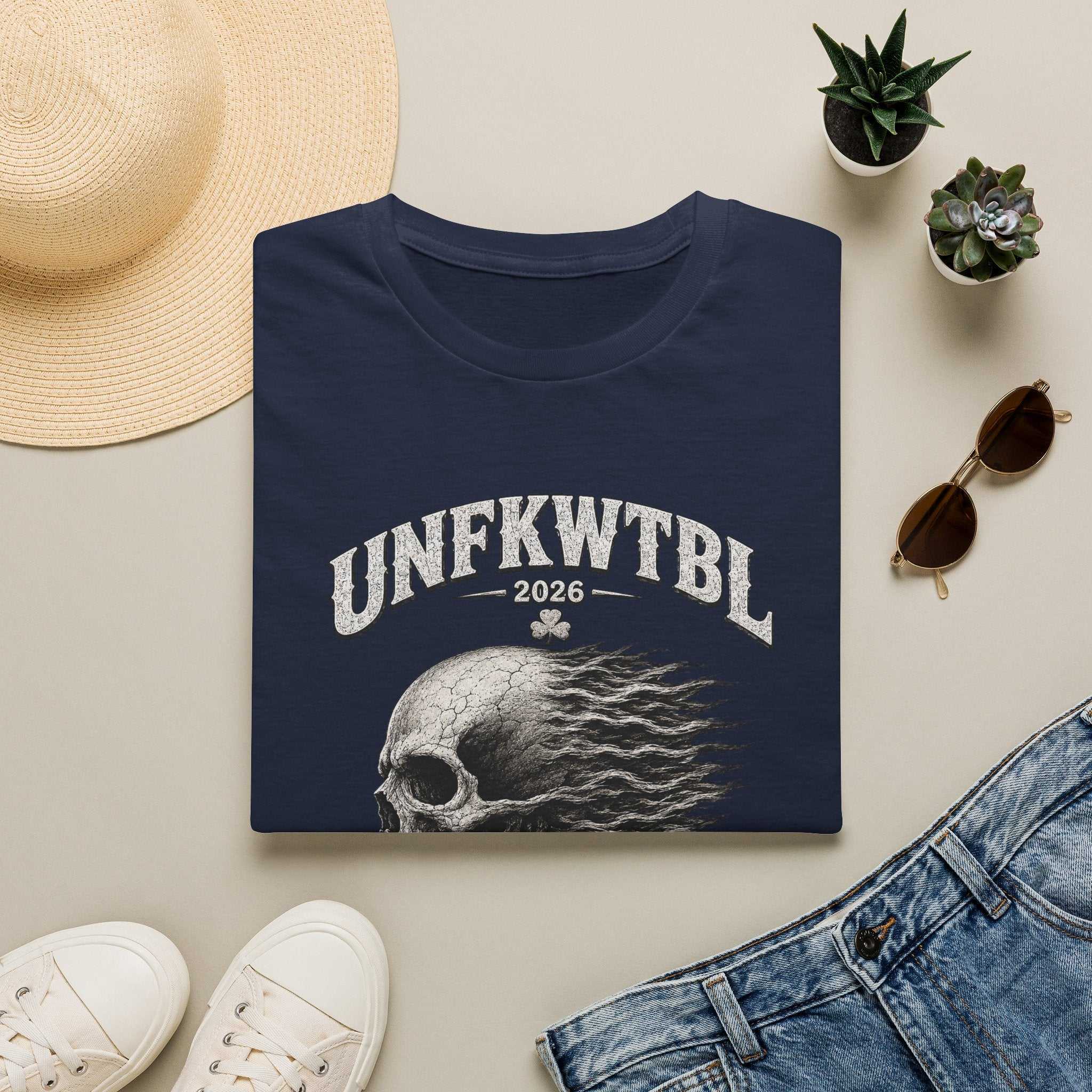 Skull Flame Sturgis T-Shirt — UNFKWTBL 2026 Motorcycle Rally Tee