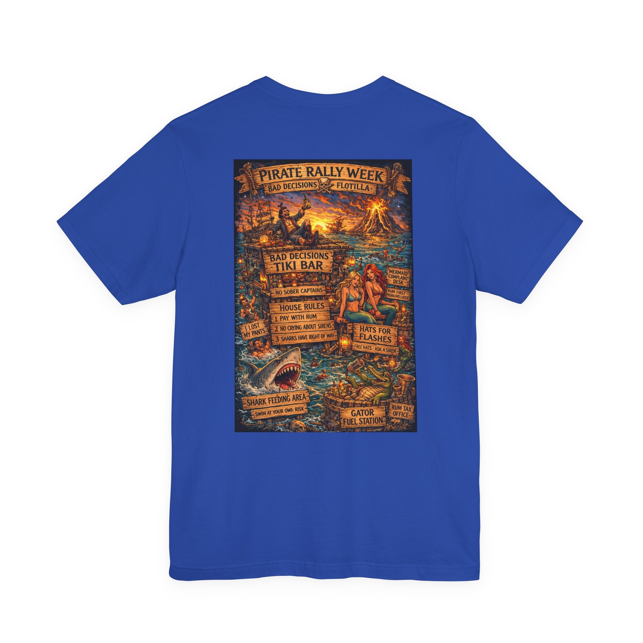 Pirate Rally Vintage Poster Tee — Tiki Bar Adventure Graphic Shirt
