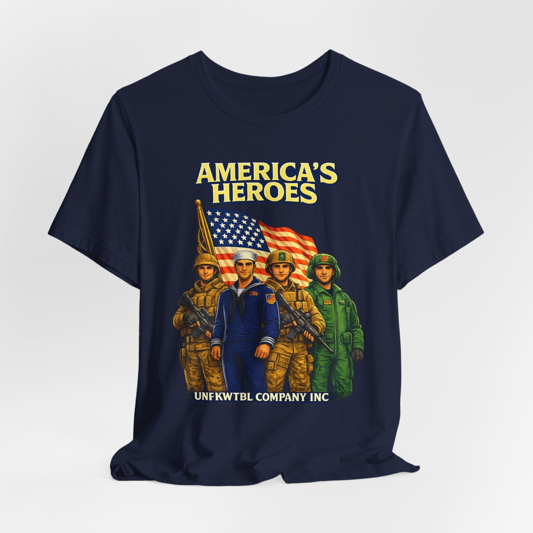 America's Heroes T-Shirt — Patriotic Military Vintage Graphic Tee