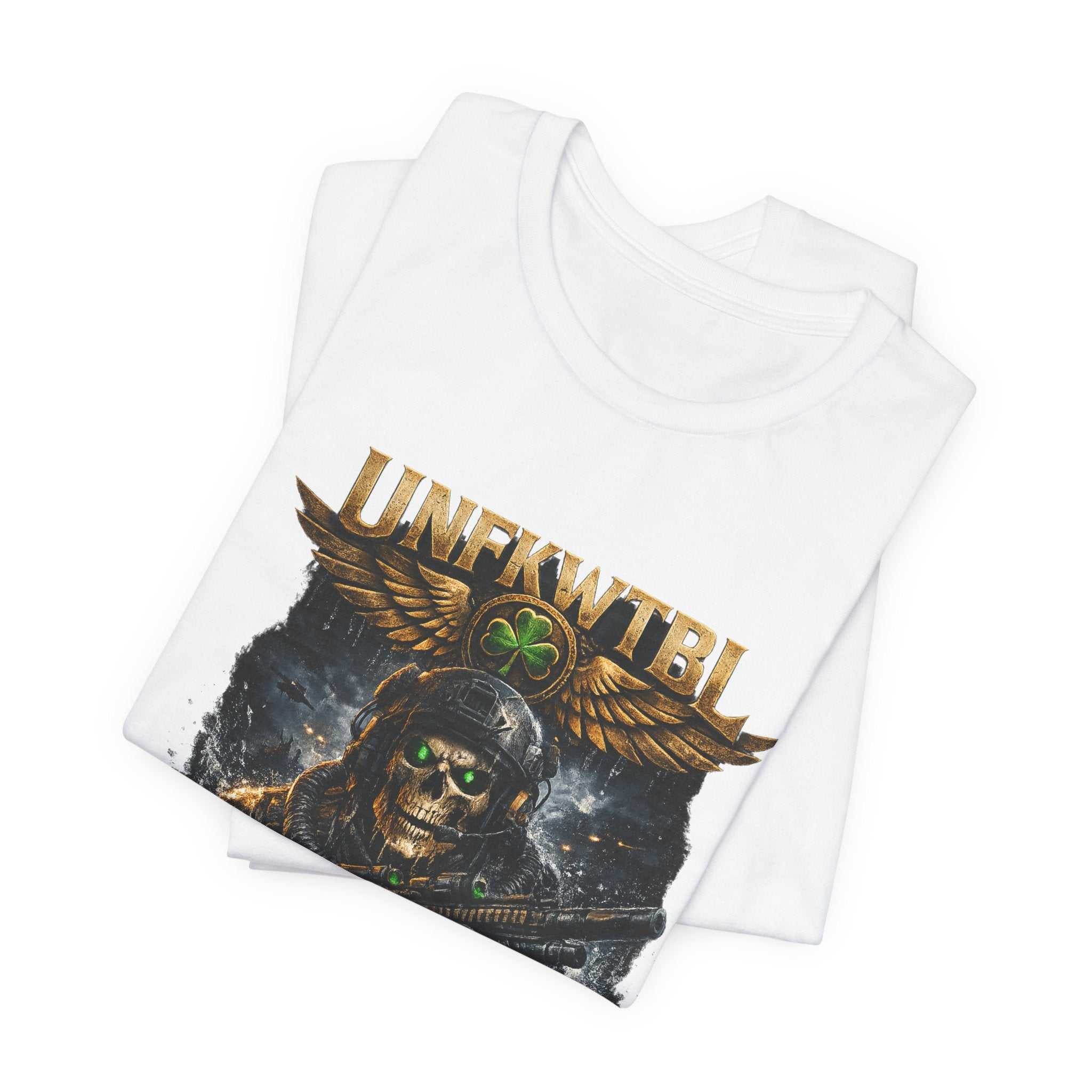 Unkillable Soldier Skull Tee — "Unfkwtbl" Military Skull Graphic T-Shirt