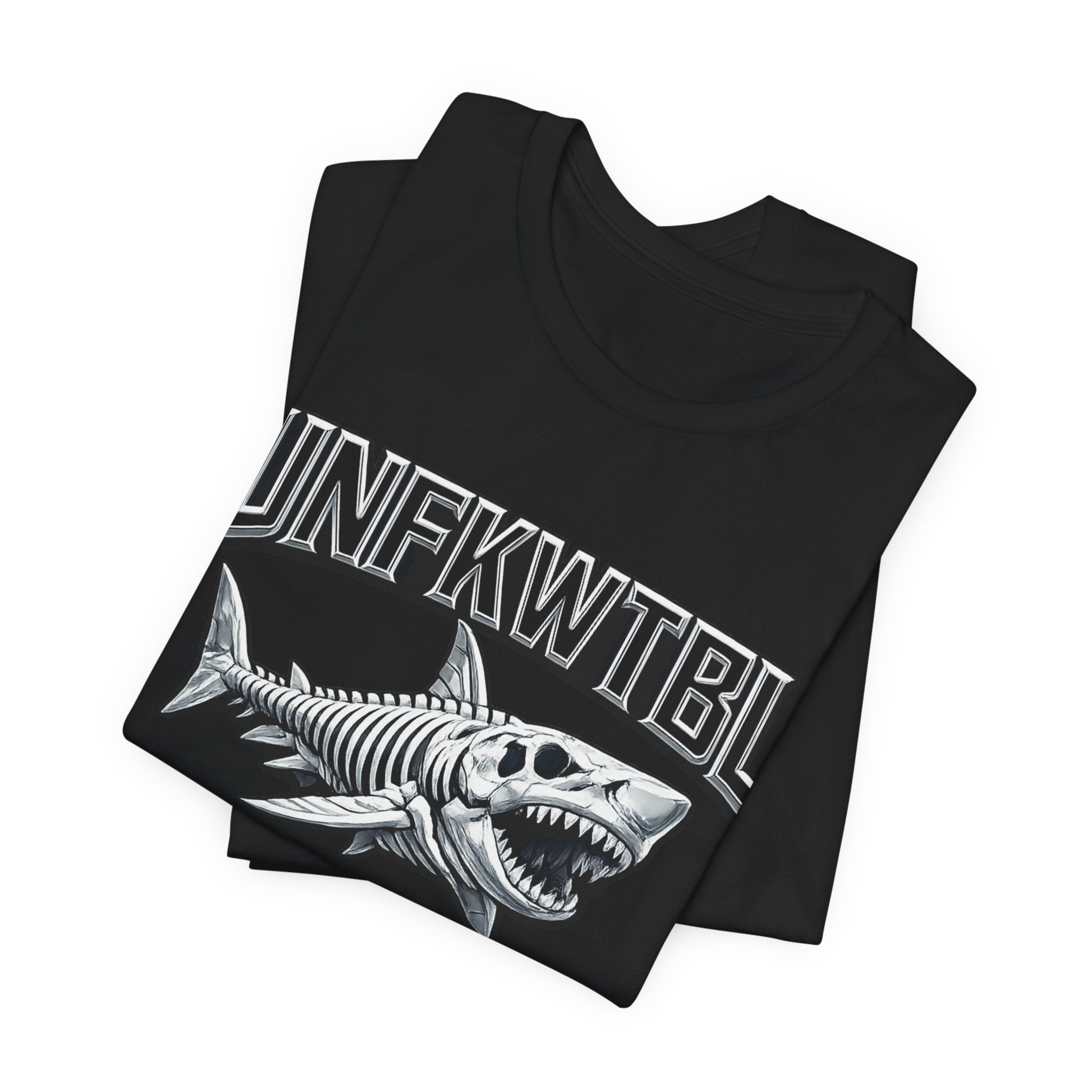 Shark Graphic Tee — 'UNFKWTBL' Vintage Skeleton Shark Shirt