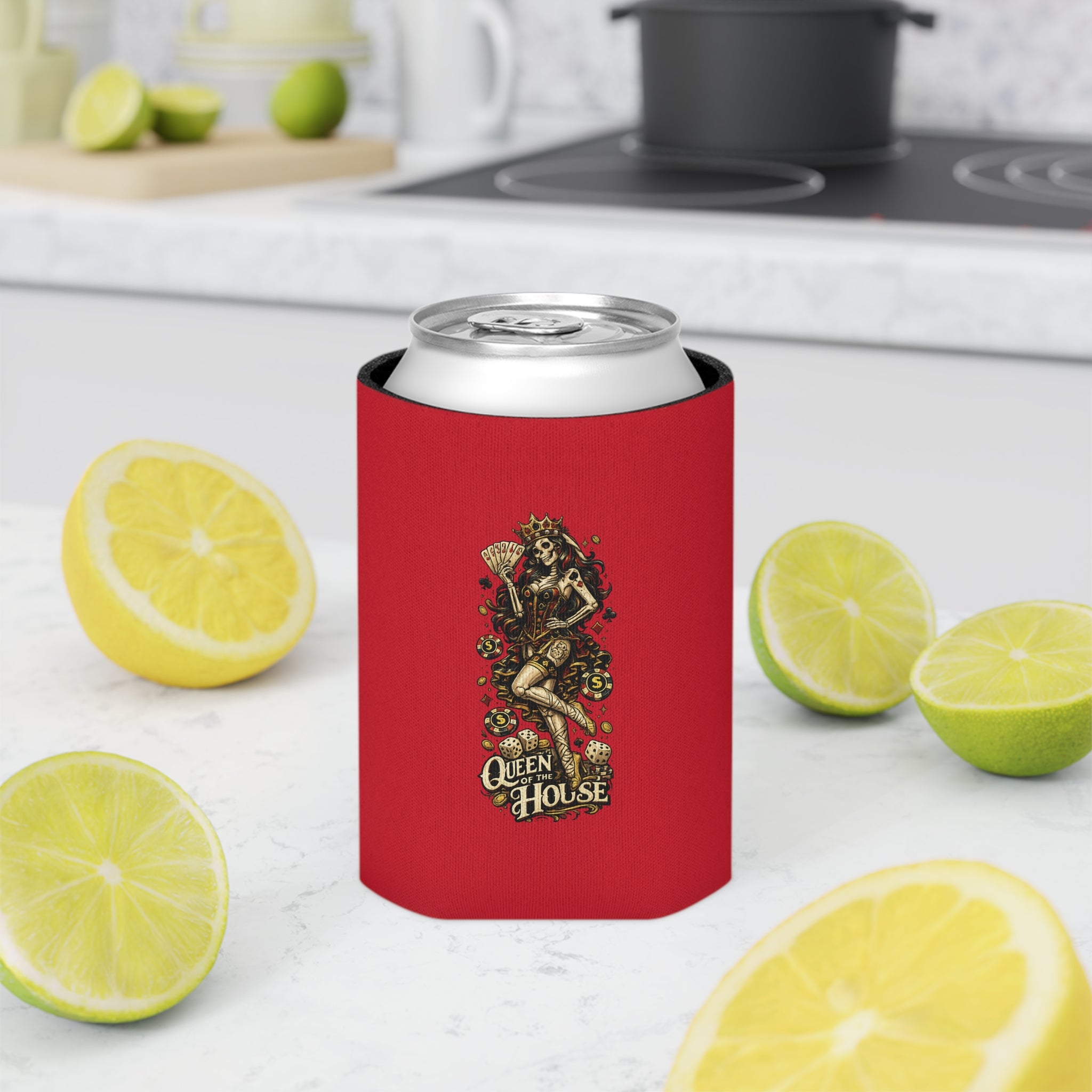 Can Cooler — "Stay Cold, Remain Unfkwtbl" Retro Pinup Skull Design