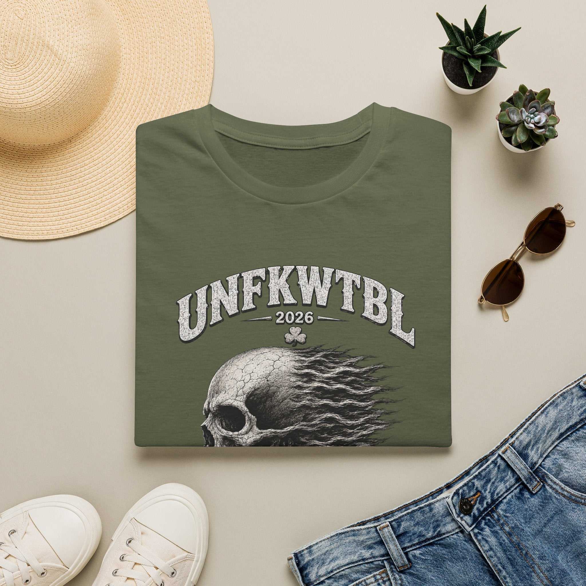 Skull Flame Sturgis T-Shirt — UNFKWTBL 2026 Motorcycle Rally Tee
