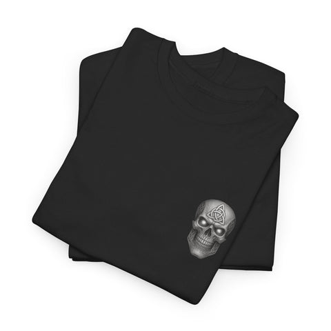 Black motivational t-shirt with skull graphic and Unbreakable mindset message, durable and comfortable fit for adults.