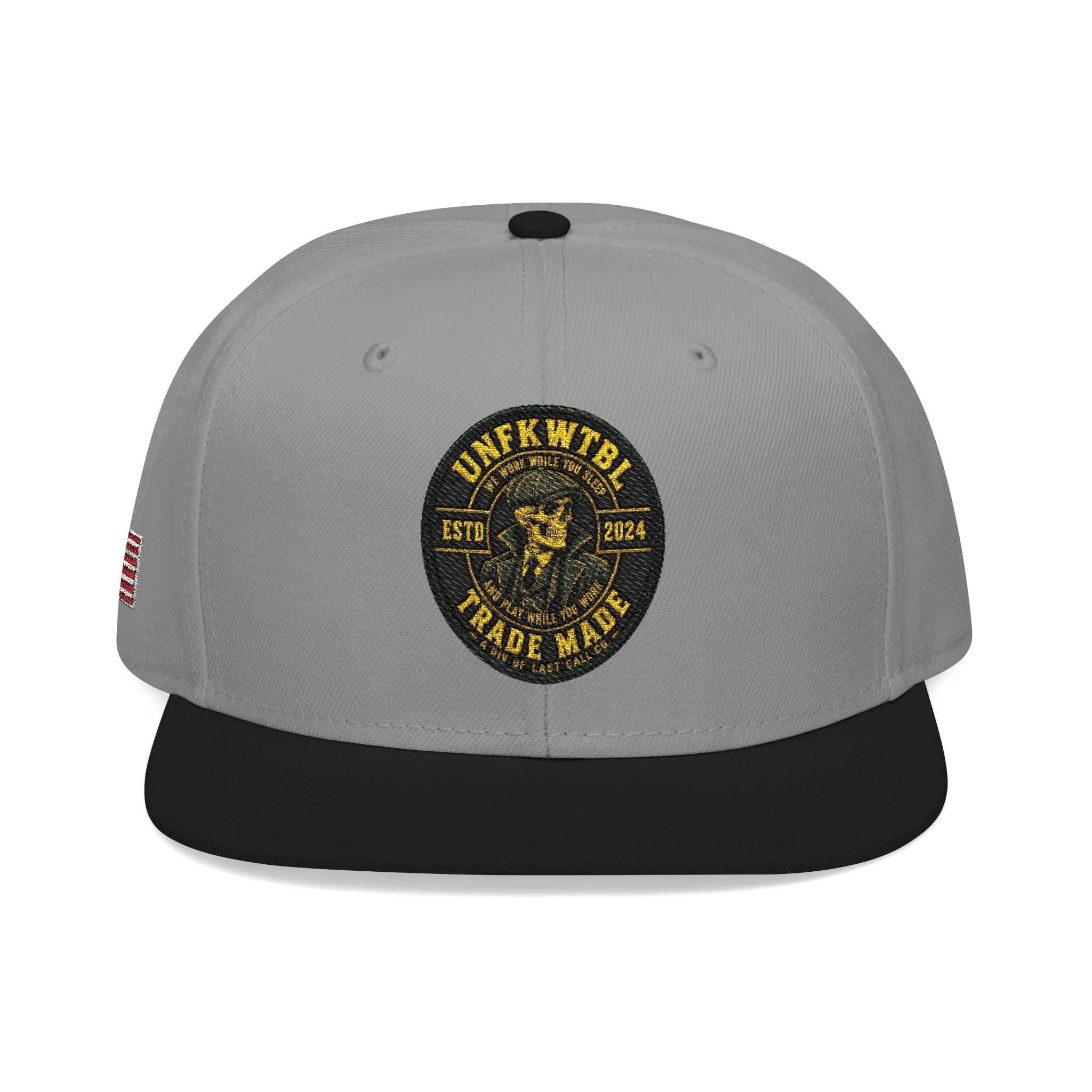 Embroidered Clover Snapback Hat — Lucky Shamrock Patch with American Flag