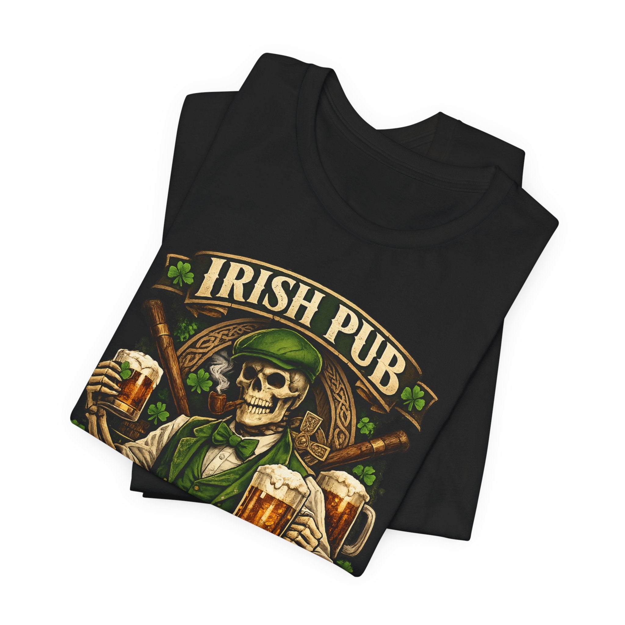 Irish Pub Skull T‑Shirt — "Raise a Toast, Raise Some Hell" St. Patrick’s Day Tee