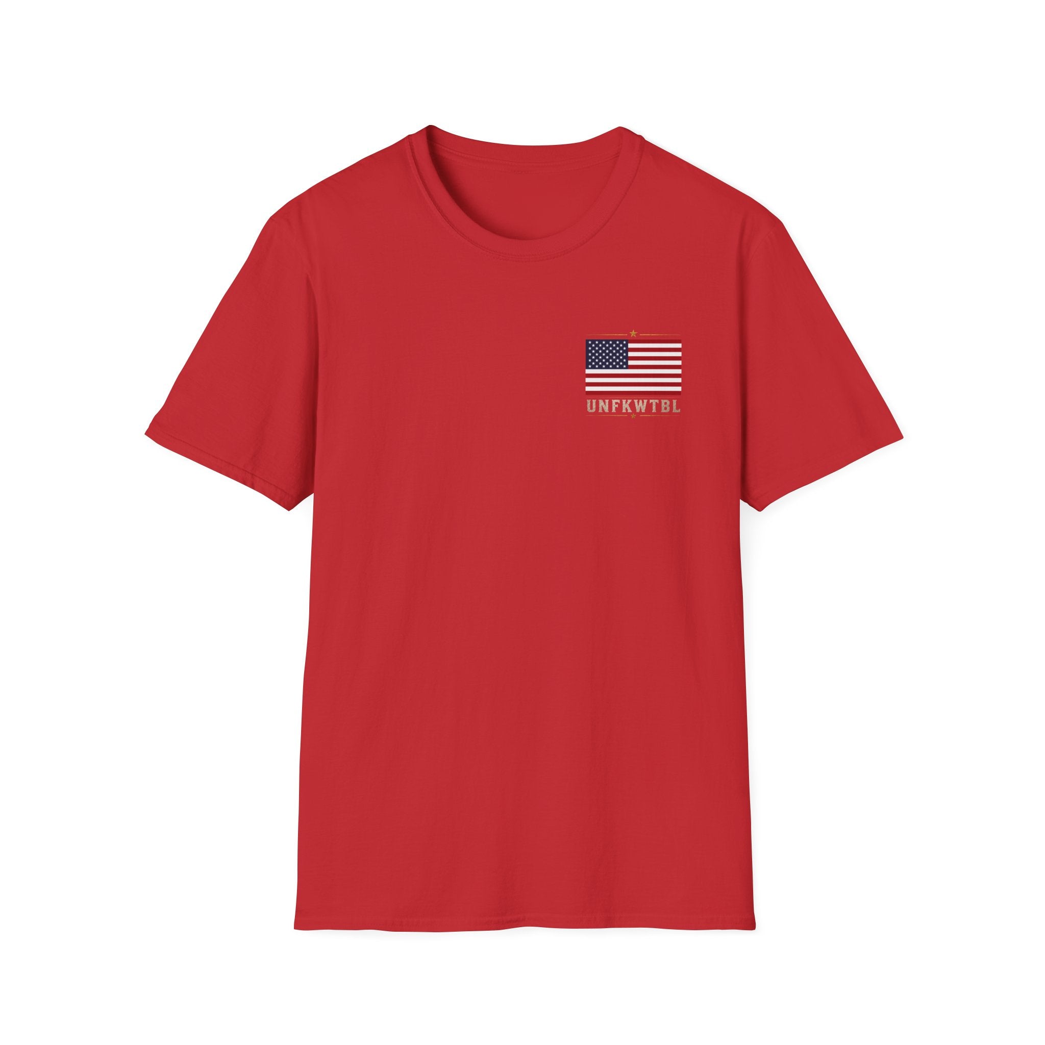 American Flag Pocket Tee — 'UNFKWTBL' Patriotic Graphic T-Shirt