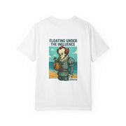 White unisex t-shirt with Pennywise floating graphic and "Floating Under The Influence" text.