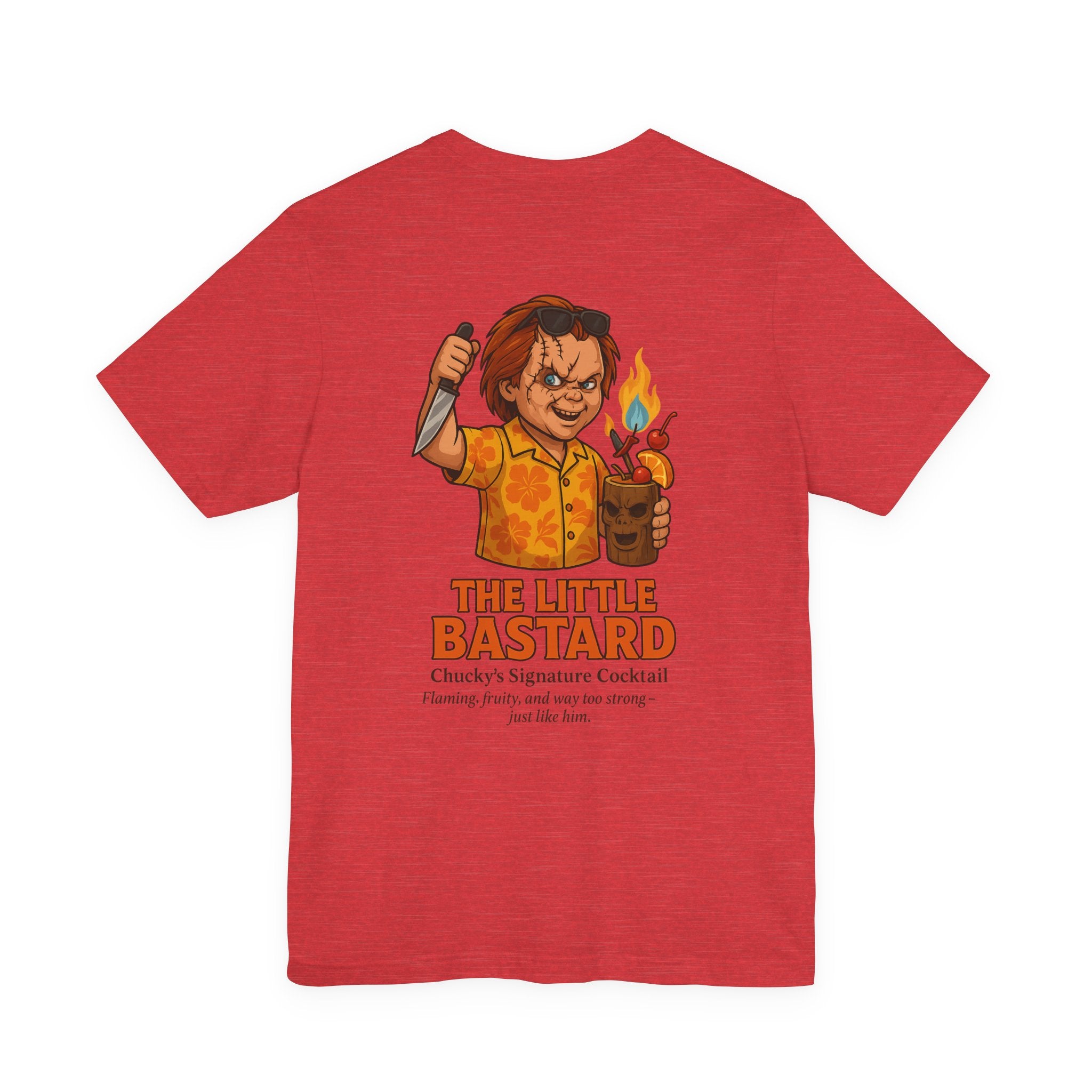 Chucky "The Little Bastard" Graphic Tee — Horror Movie Cocktail Shirt