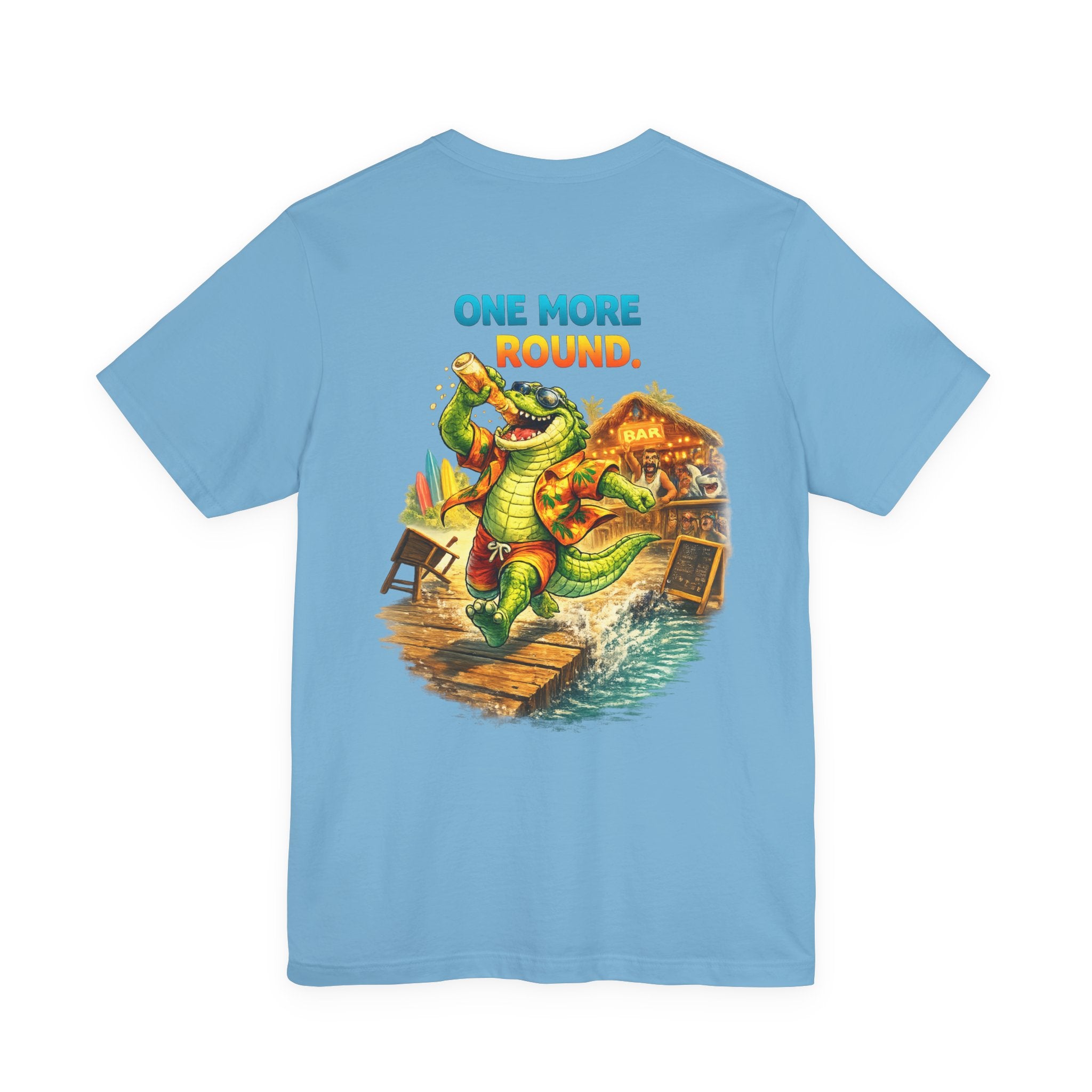 One More Round Turtle Tee — Retro Alligator Bar Fishing Graphic T-Shirt