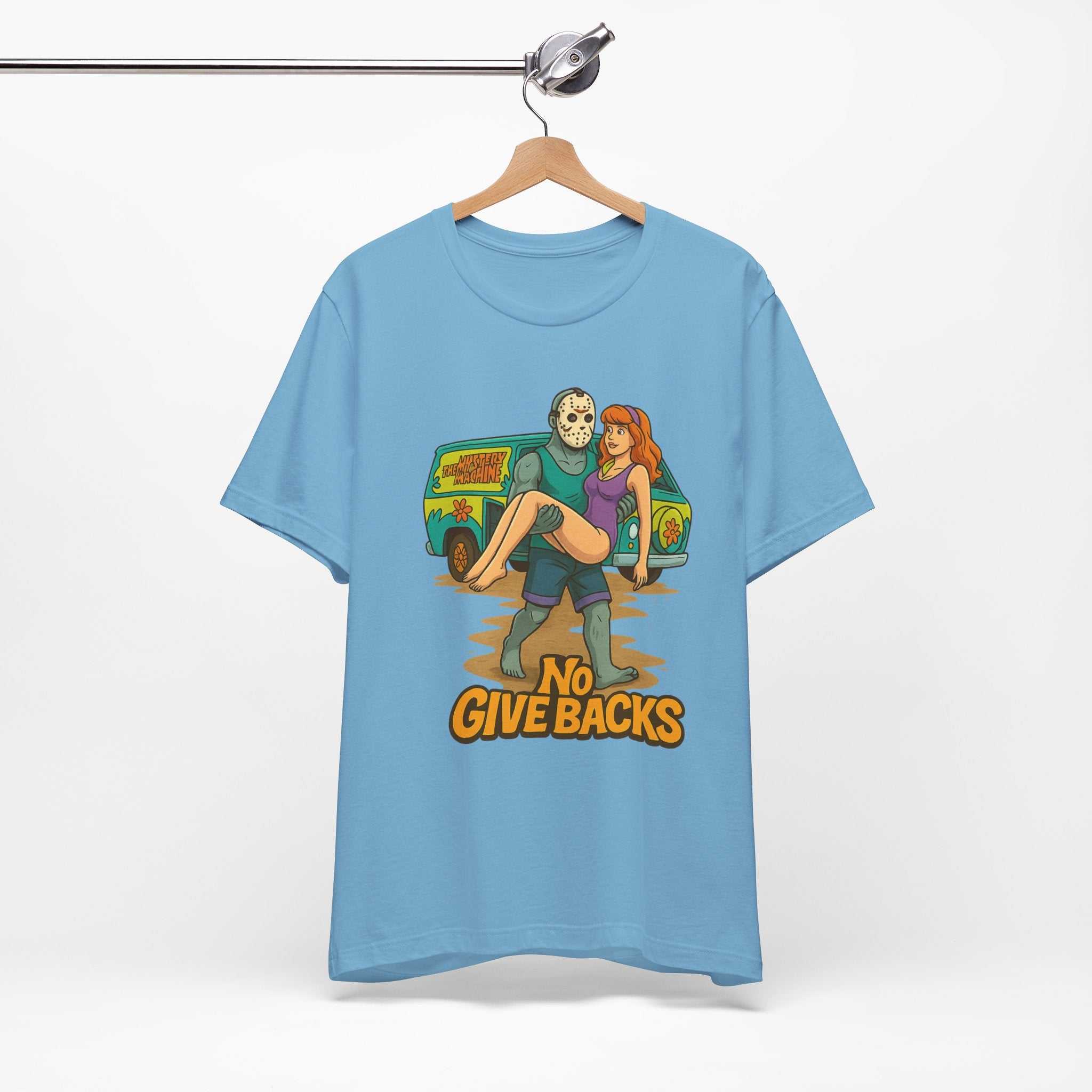 Horror Mashup Tee — 'No Give Backs' Jason & Daphne Retro Graphic T-Shirt