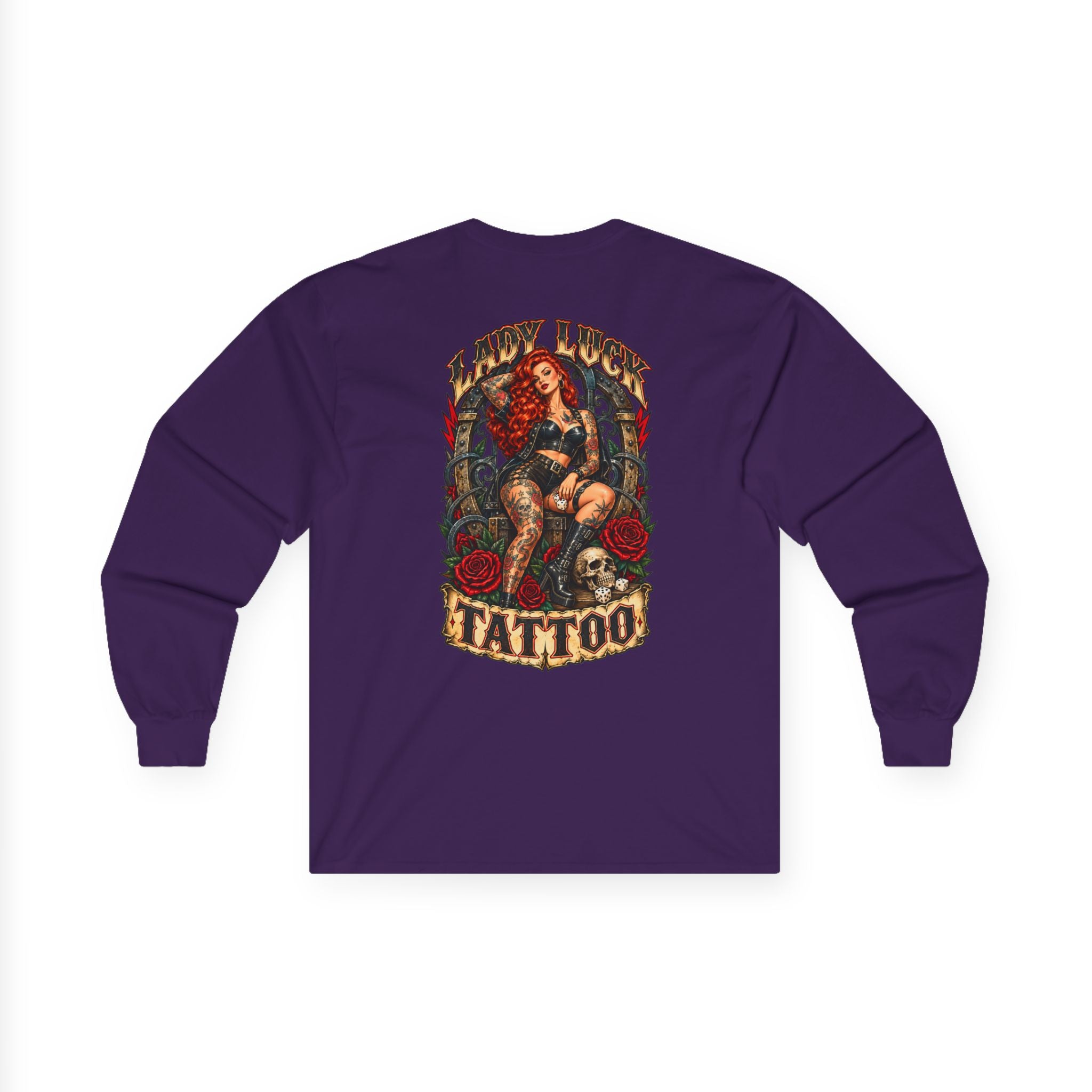 Lady Luck Tattoo Rebel Pinup Long-Sleeve Tee