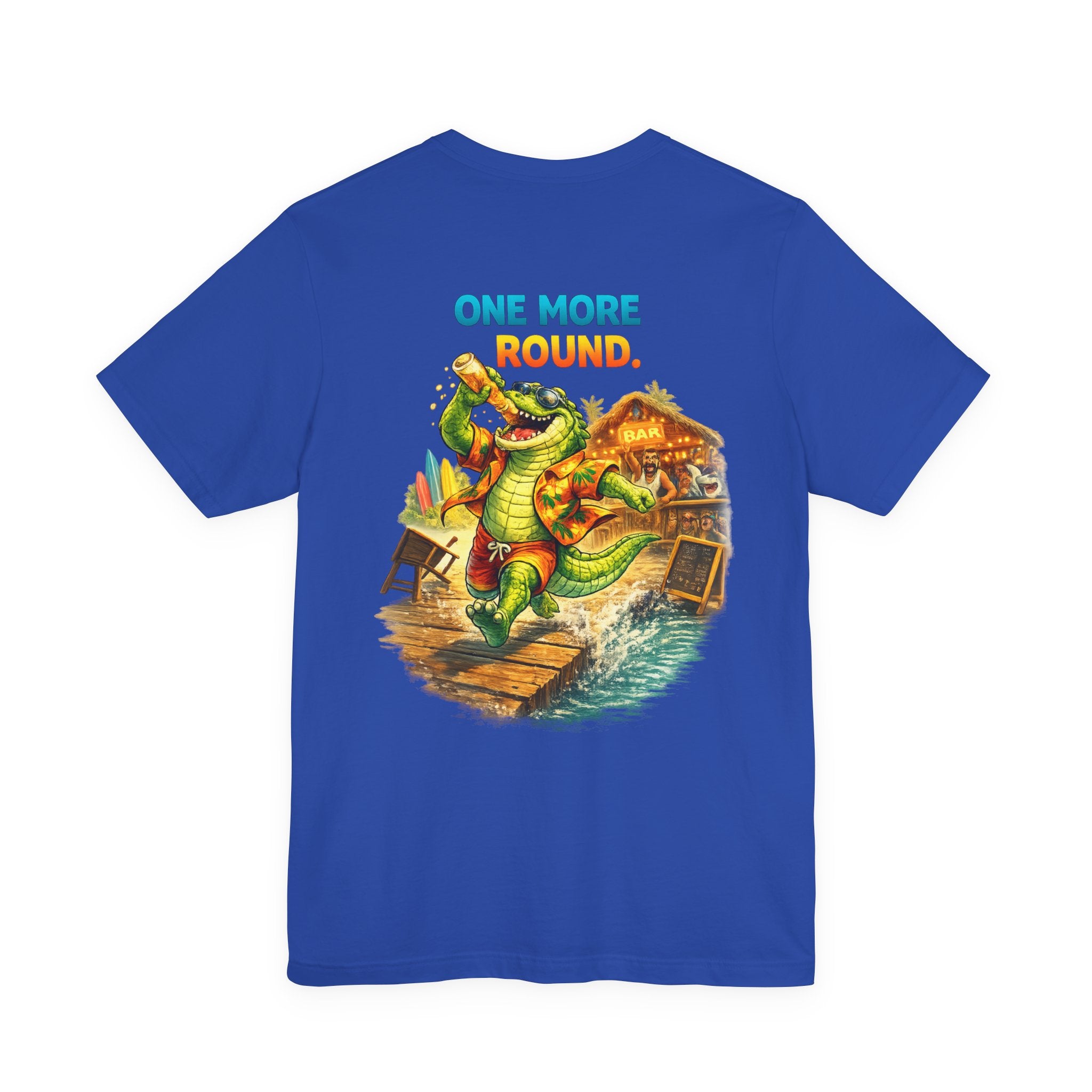 One More Round Turtle Tee — Retro Alligator Bar Fishing Graphic T-Shirt