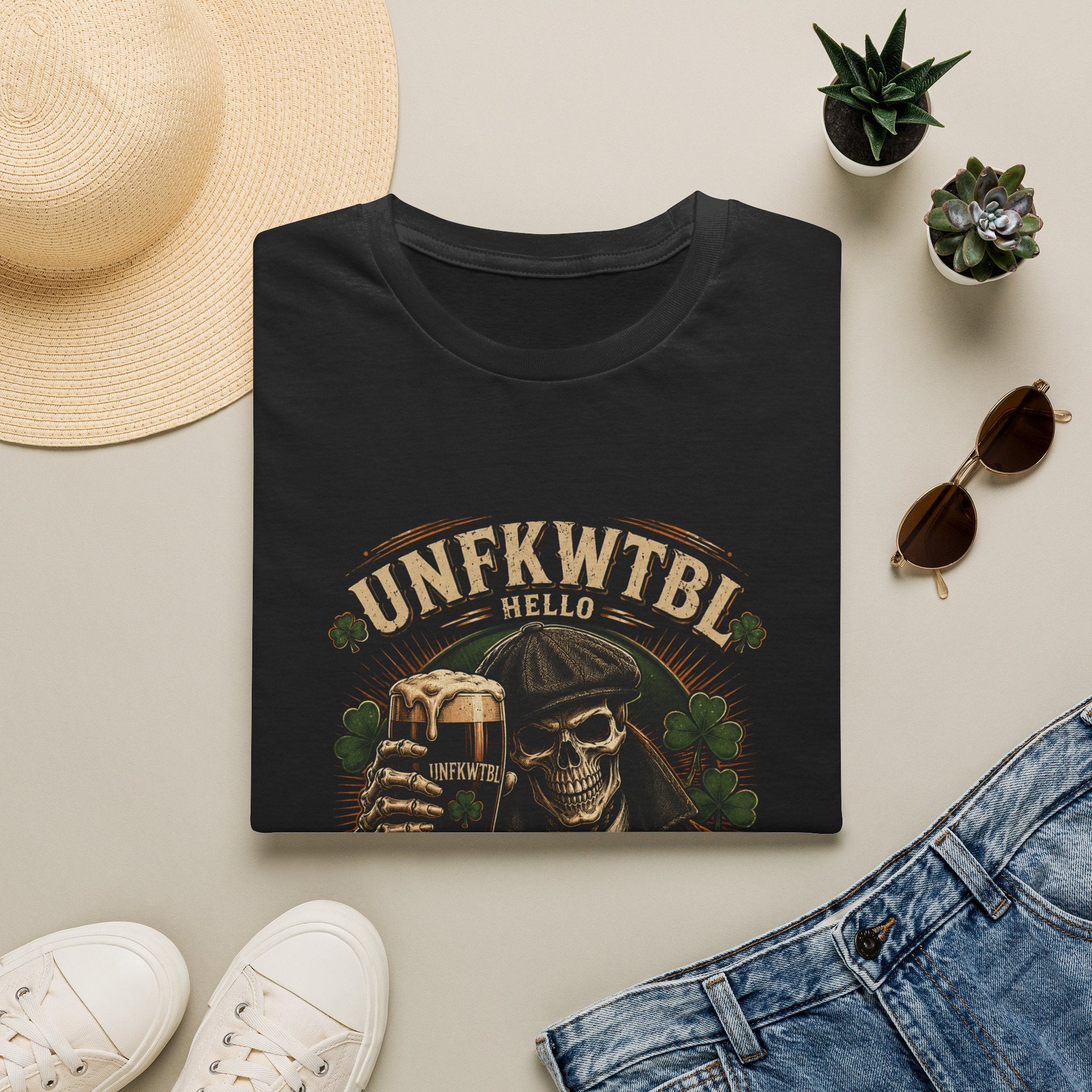 Darkness Hello T-Shirt — Skull & Beer Gothic Graphic Tee