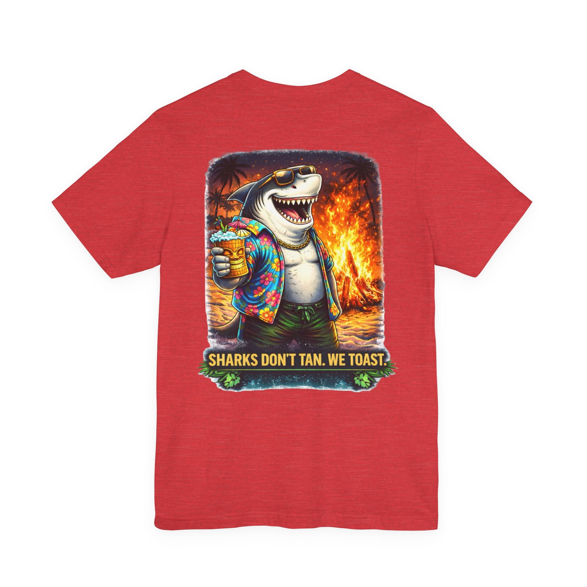 Shark Bonfire Tee — "Sharks Don’t Tan, We Toast" Graphic T-Shirt