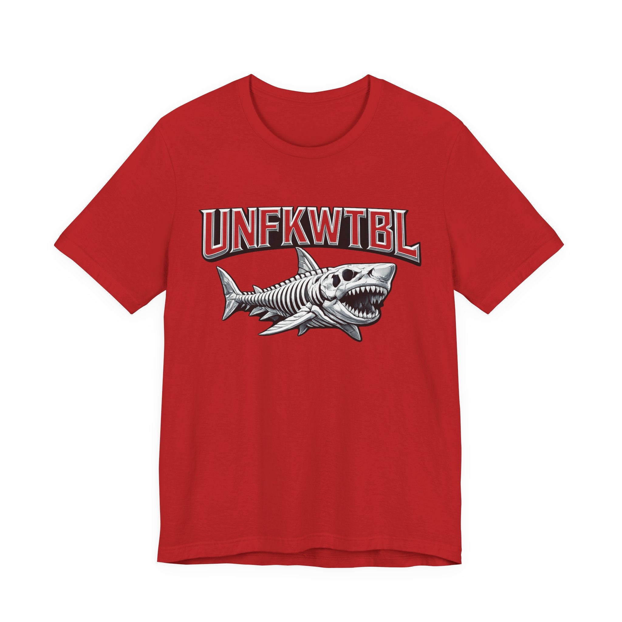 Shark Graphic Tee — 'UNFKWTBL' Vintage Skeleton Shark Shirt