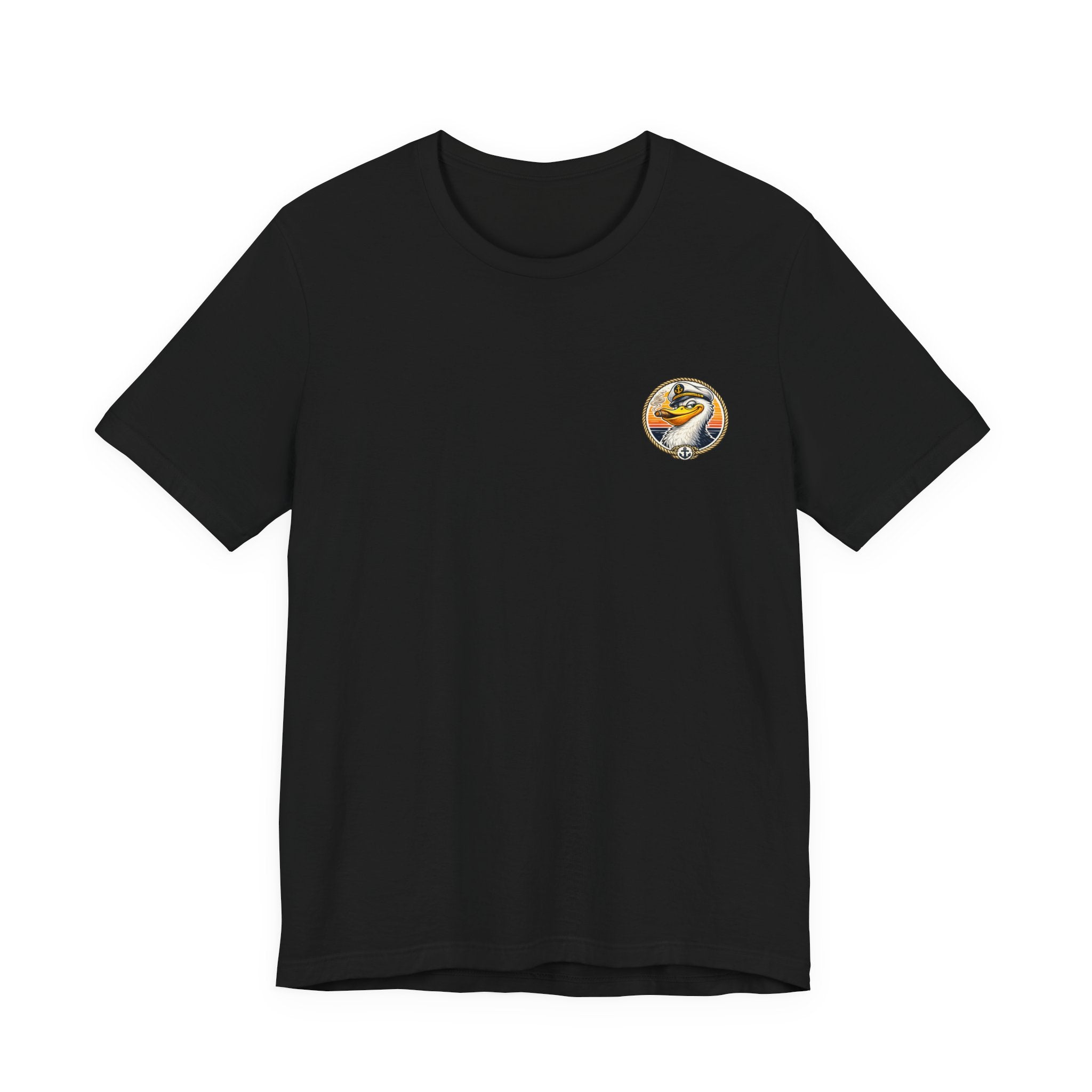 Duck Captain Graphic Tee — Sailor Duck Drinking Rum Retro Beach Shirt