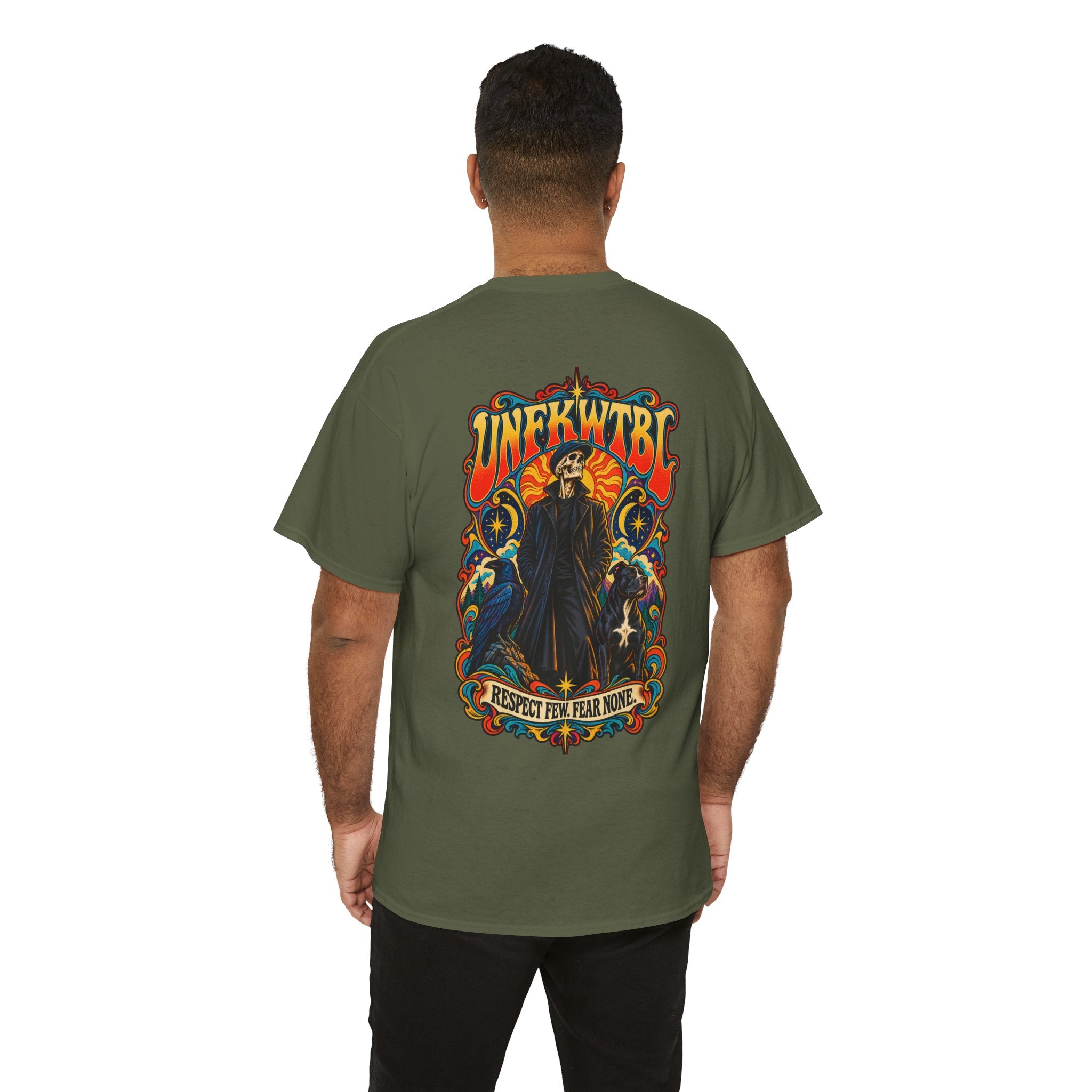 Respect Few. Fear None. Cloaked Figure Graphic Tee