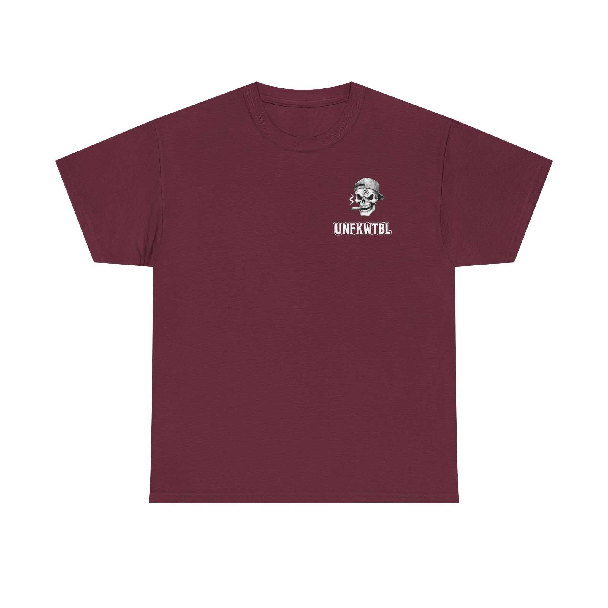 Skull & 'UNFKWTBL' Graphic Tee — Vintage Biker Skull T‑Shirt