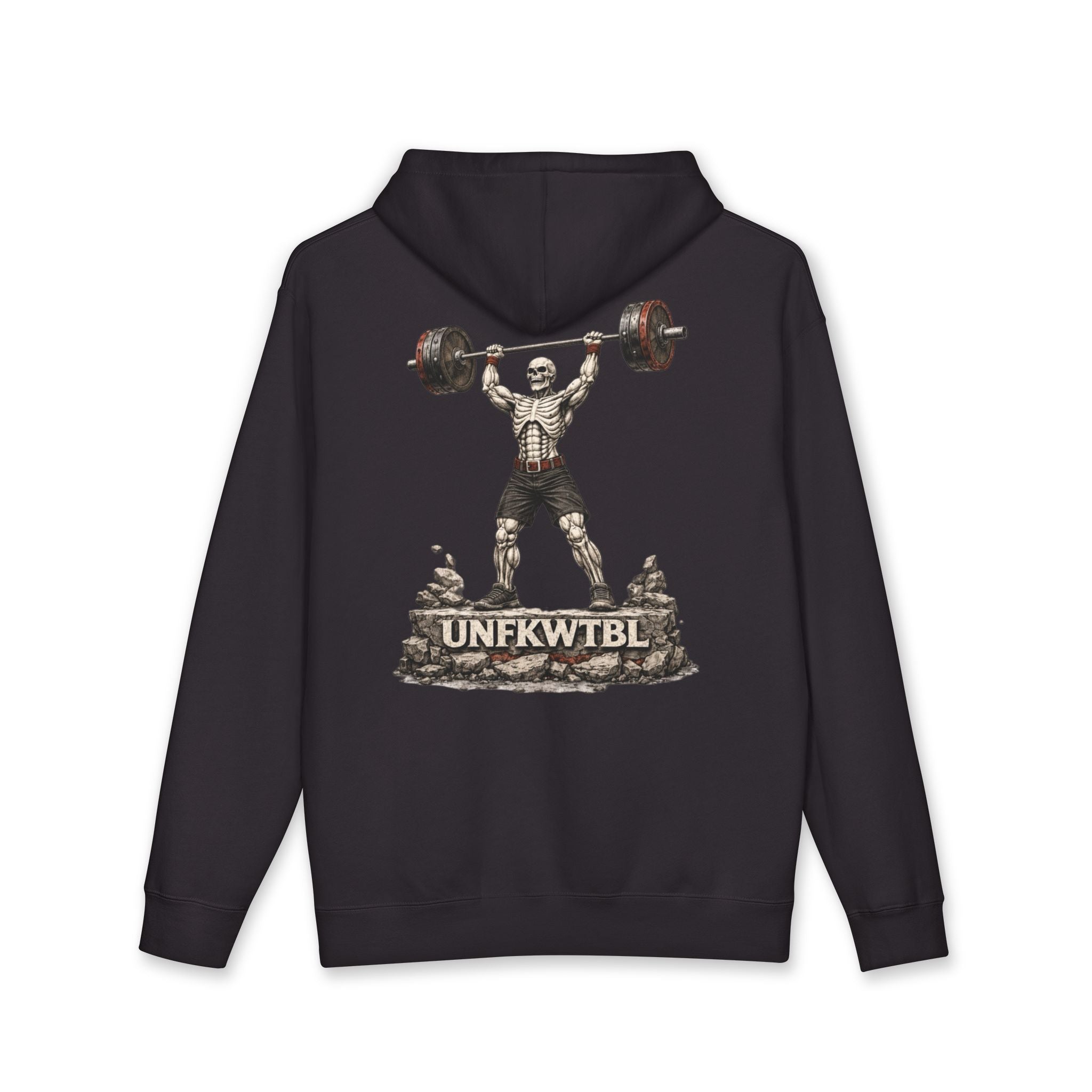 Weightlifter Skull Hoodie — UNFKWTBL Barbell Gym Hoodie