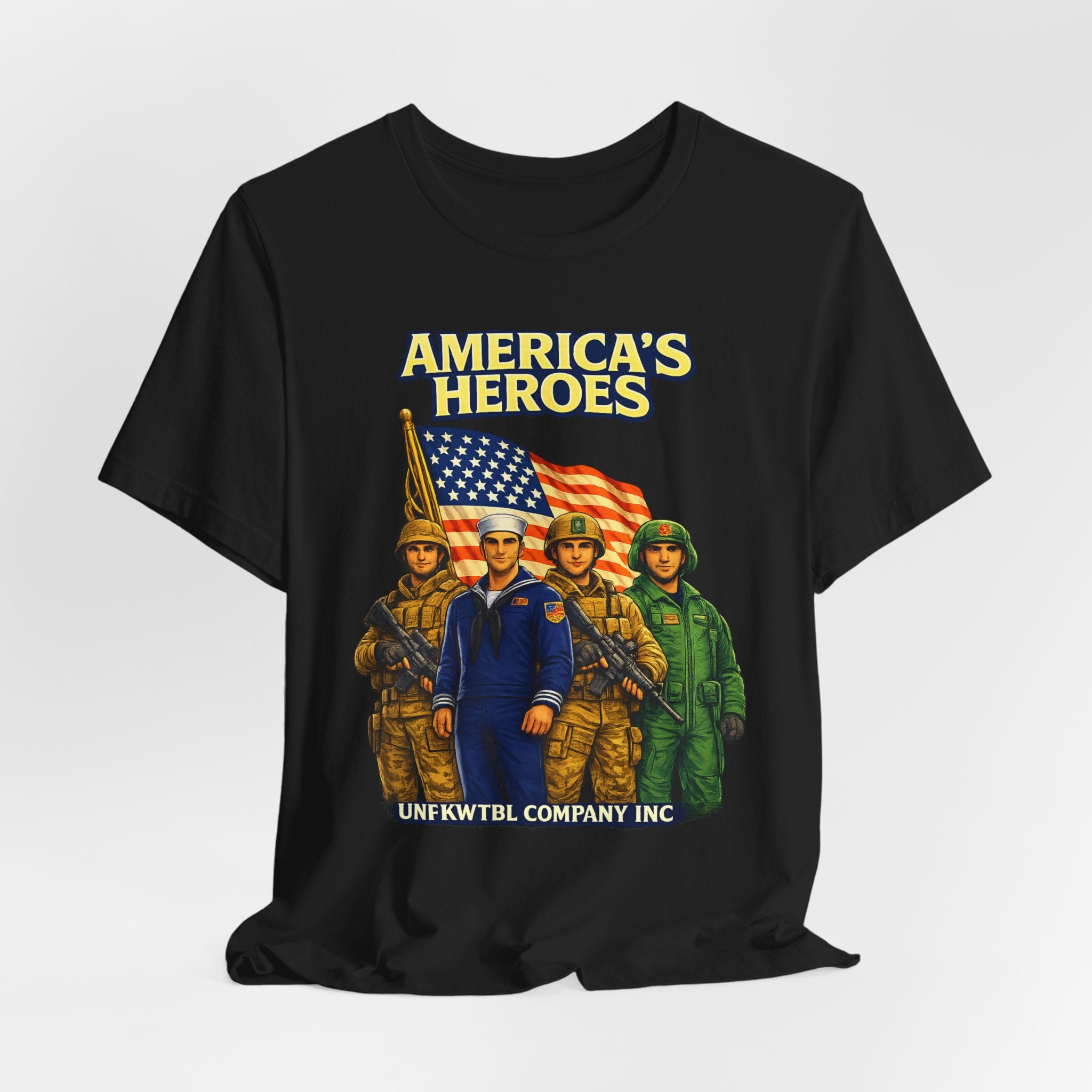 America's Heroes T-Shirt — Patriotic Military Vintage Graphic Tee