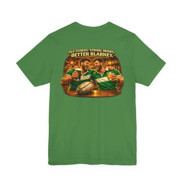Better Blarney Pub Tee St. Patrick’s Day Irish drinking shirt with vibrant pub scene and small leafy logo