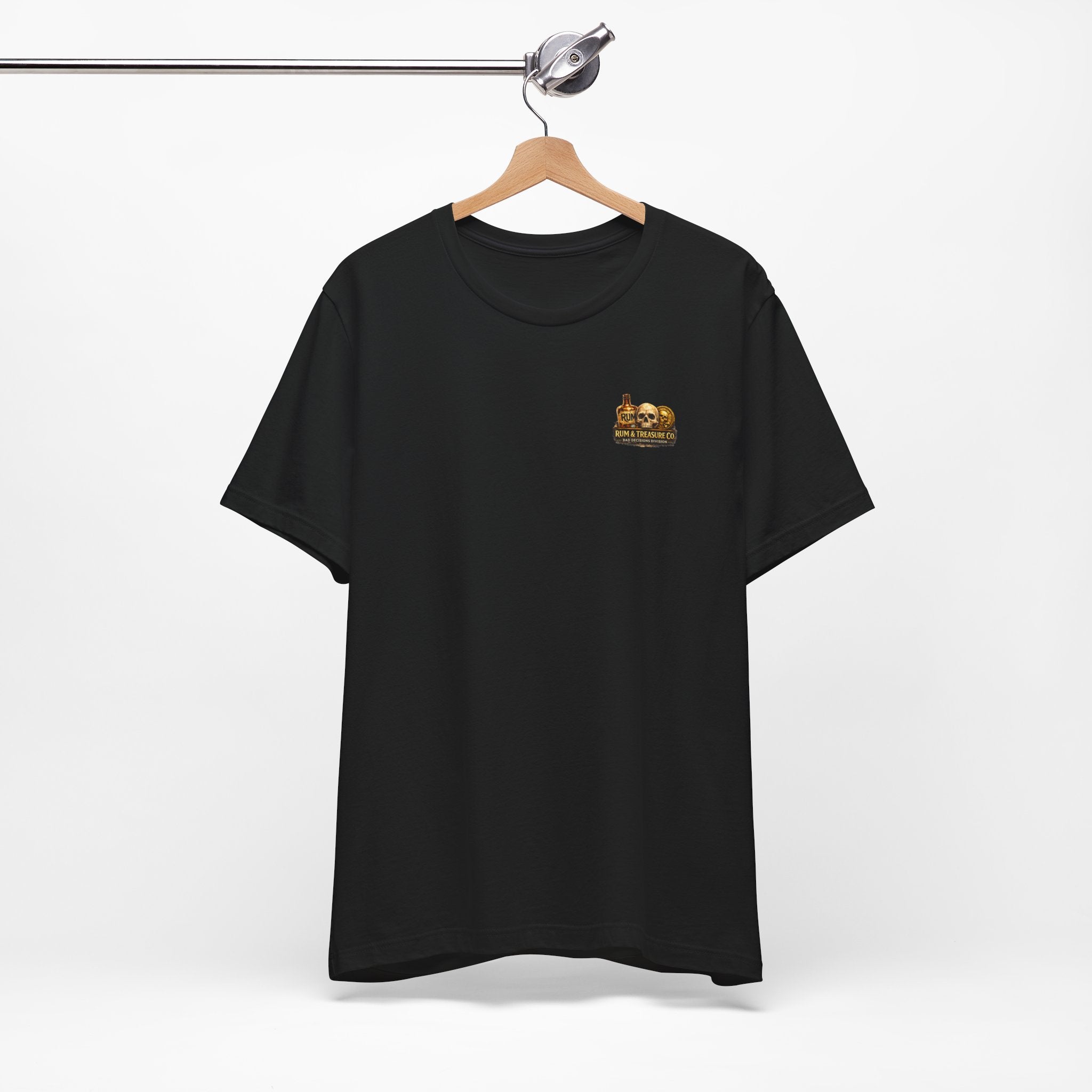 Pirate Skull Treasure Chest Tee — Skeleton Buccaneer Drinking Design