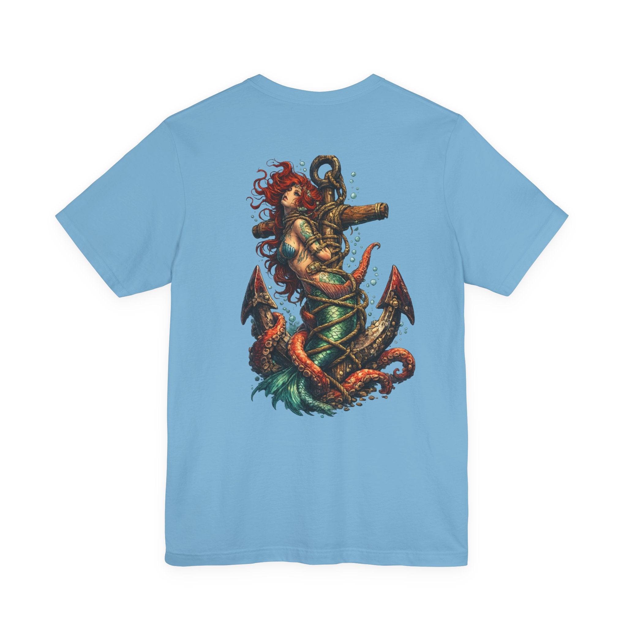 Mermaid Anchor Graphic Tee — Vintage Nautical Octopus Design