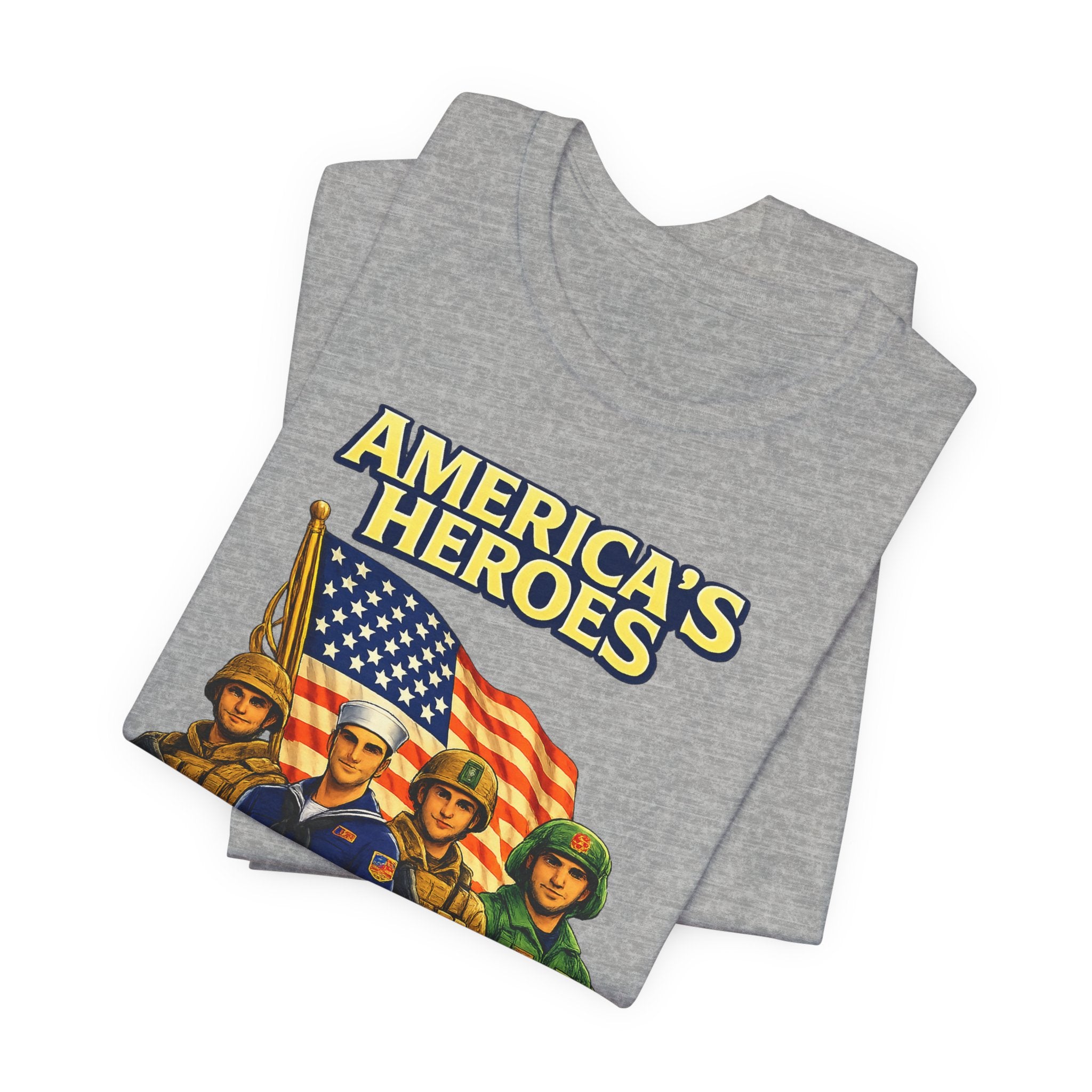 America's Heroes T-Shirt — Patriotic Military Vintage Graphic Tee