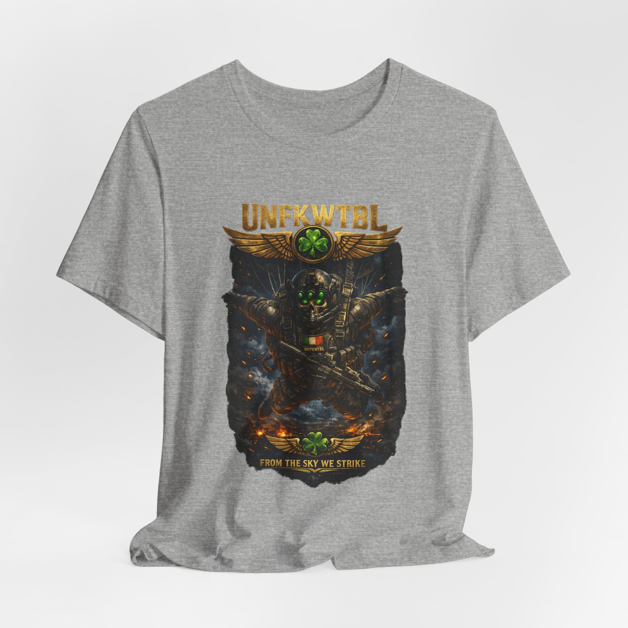 Military Mech Combat T‑Shirt — 'UNFKWTBL' Sci‑Fi Armor Design