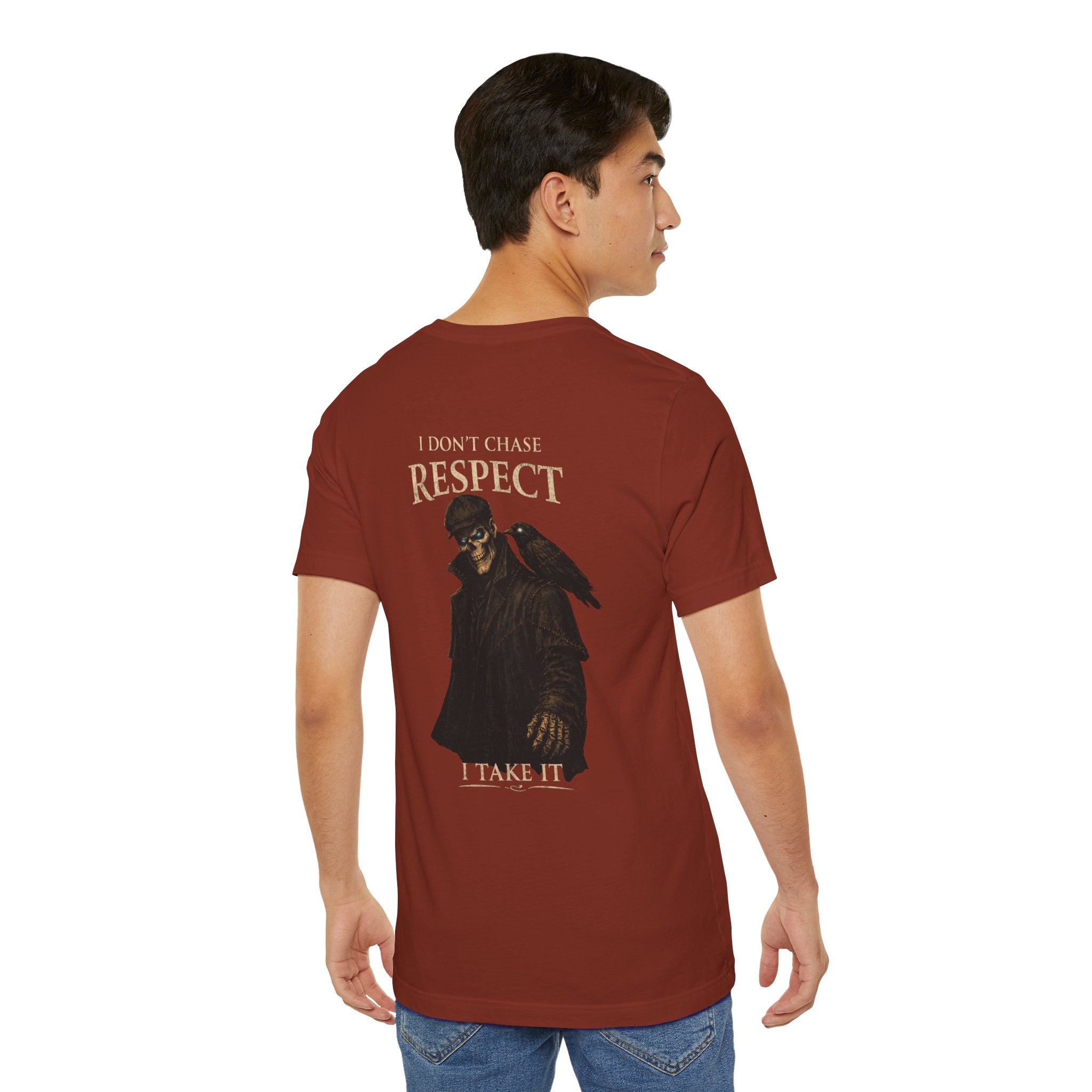 Respect T-Shirt — "I Don't Chase Respect, I Take It" Raven Graphic Tee